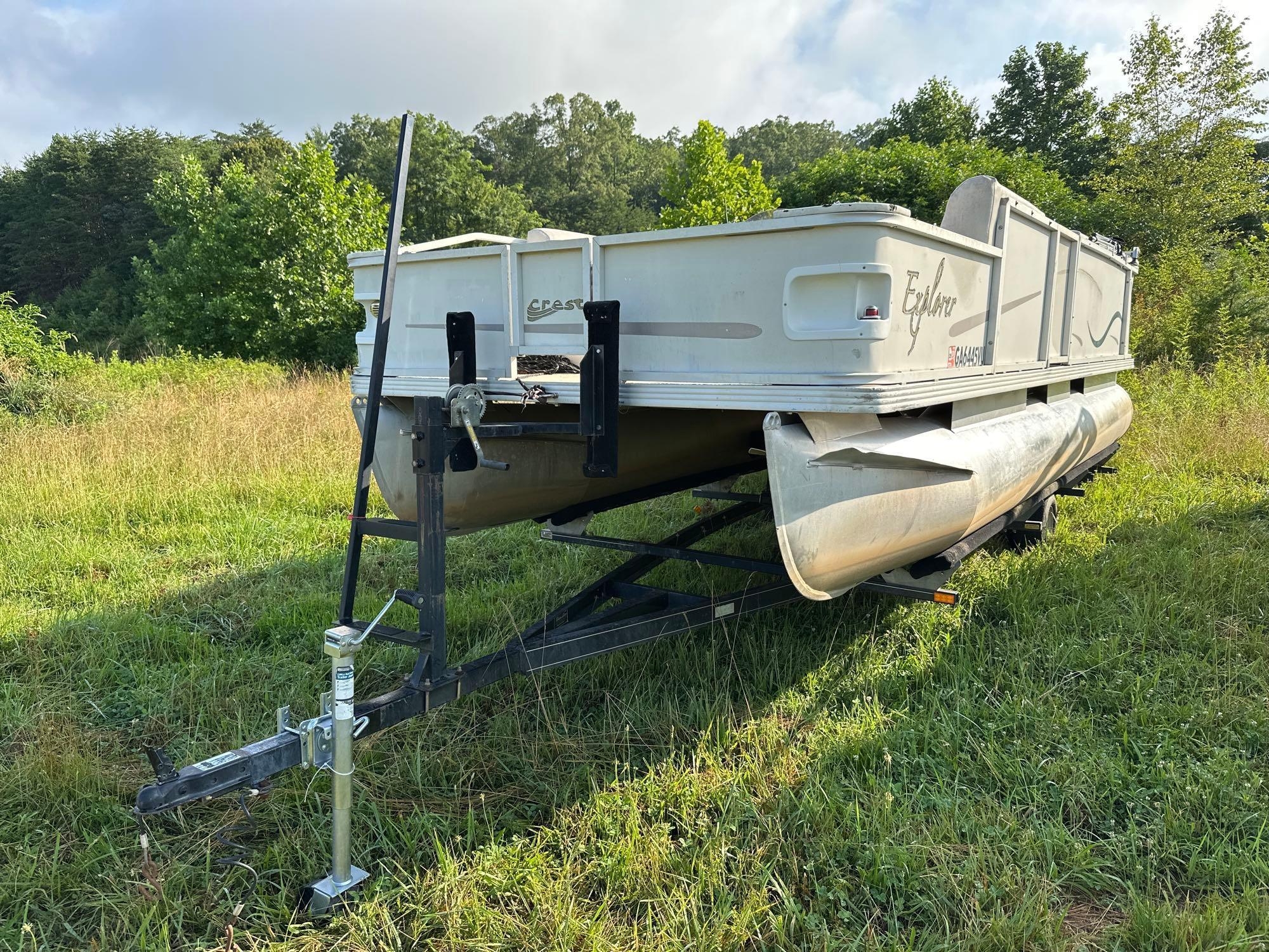 2004 20ft Explorer Pontoon Boat and Trailer (A51573)