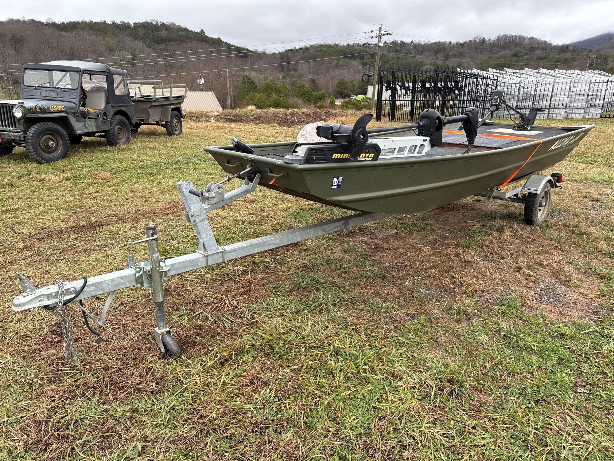 15ft Aluma Craft John Boat with Trailer (A57453)