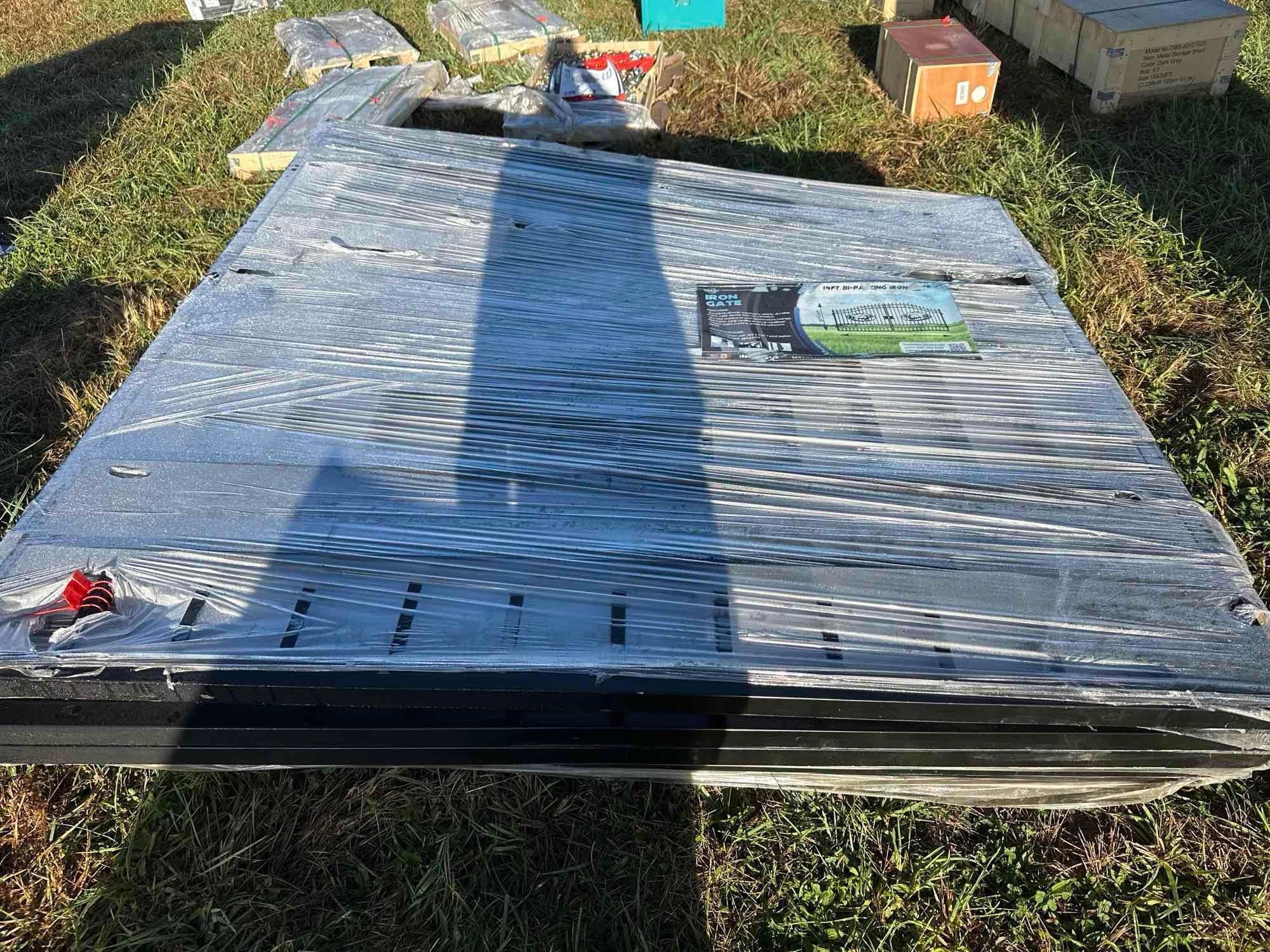 New/Unused 14ft Bi-Parting Iron Gate (Elk Design) (A54865)