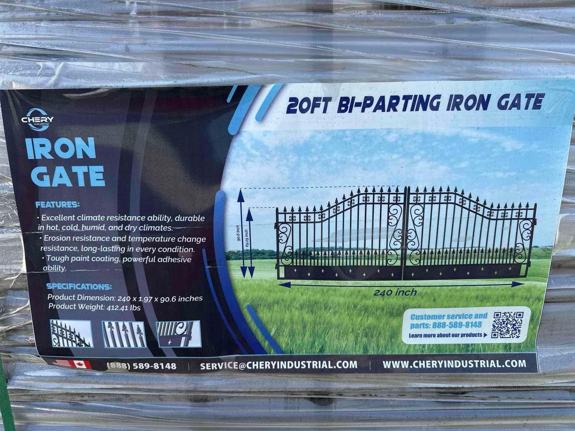 New/Unused 20ft Bi-Parting Iron Gate (A54865)