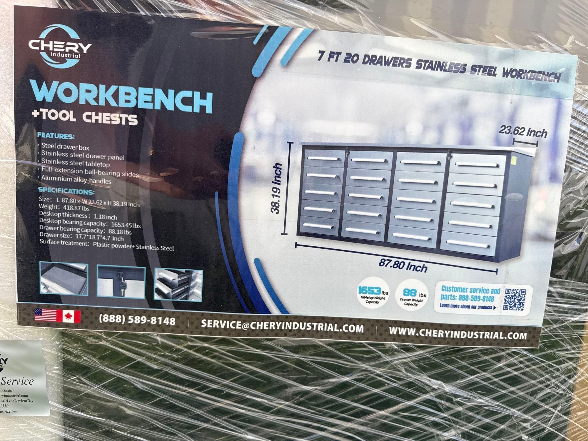 New/Unused 7ft Stainless Steel Workbench (A51573)