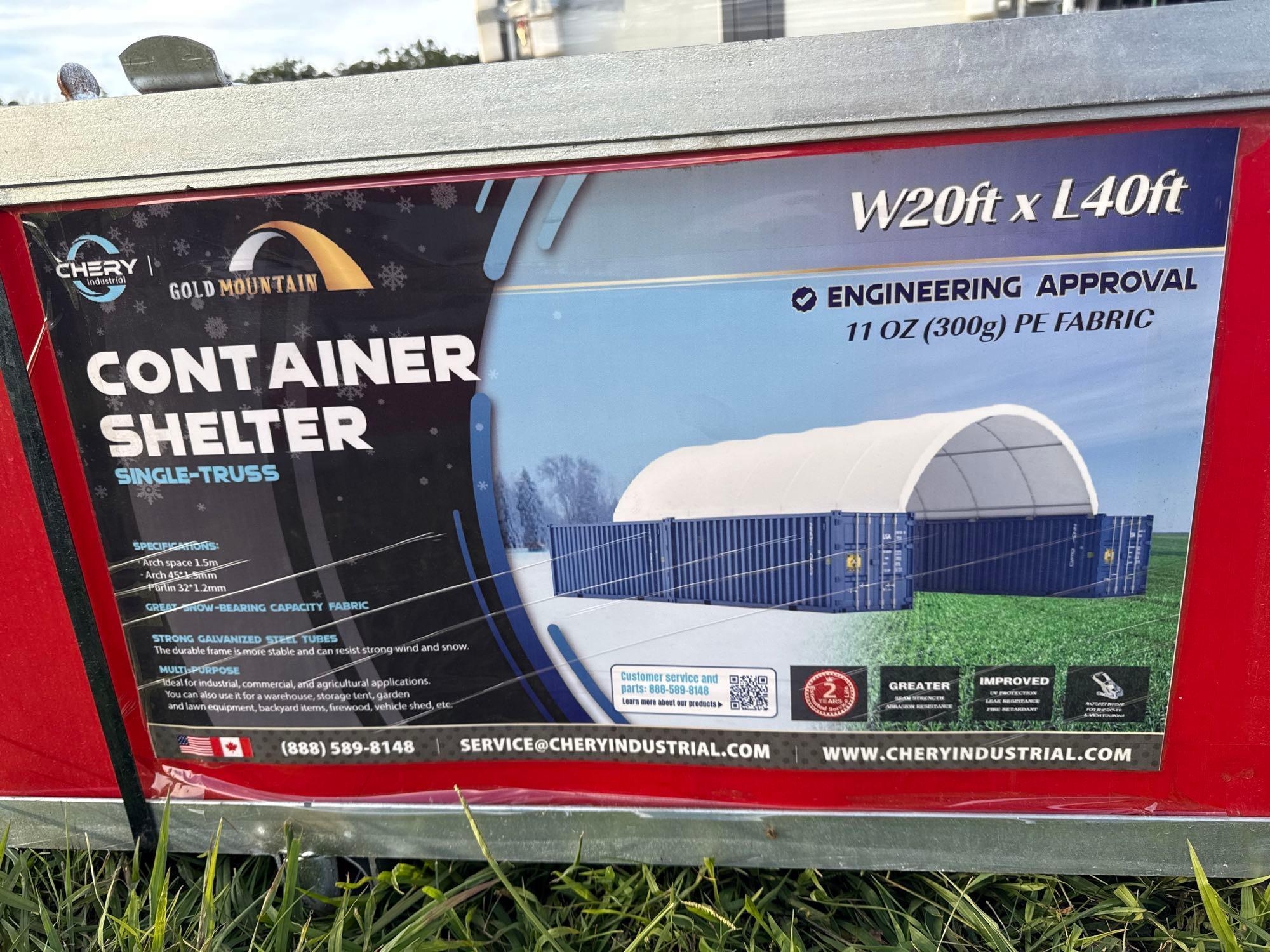 New/Unused Gold Mountain Container Shelter 20ft x 40ft (A51573)