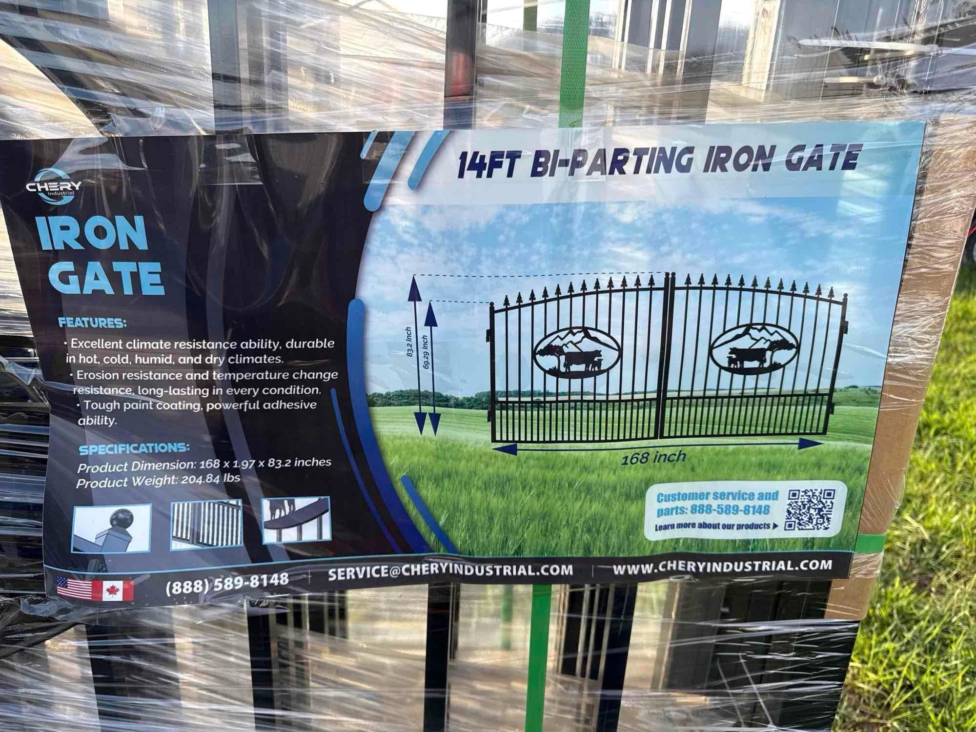 14ft Bi-Parting Iron Gate (Cow Design) (A51573)