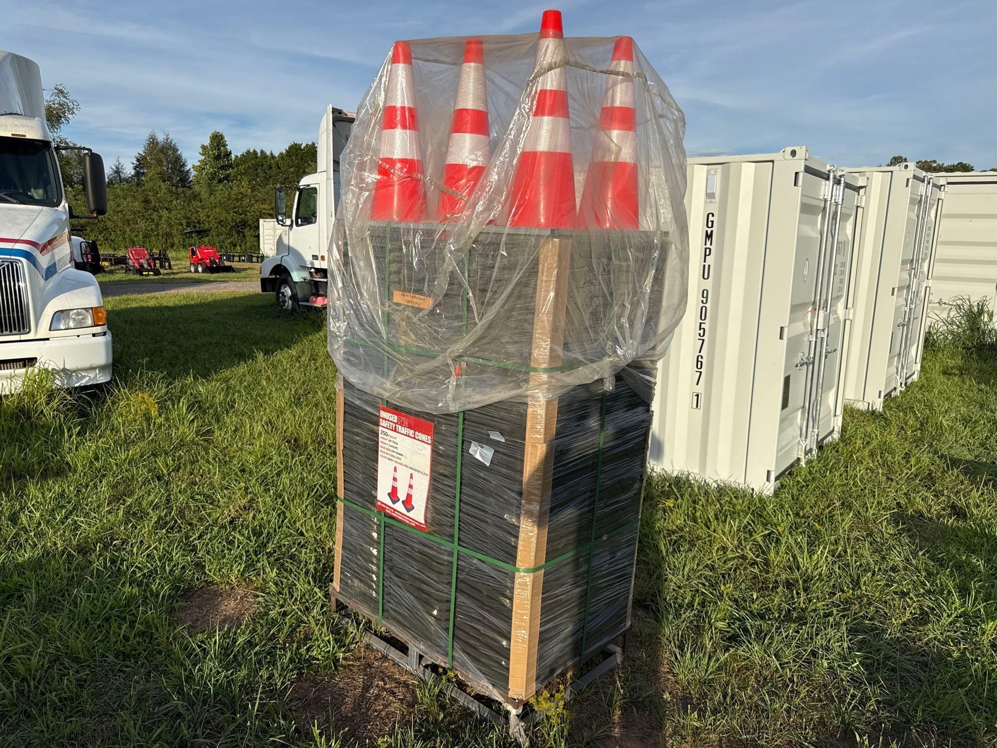 New/Unused 250 PVC Safety Traffic Cones (A51573)