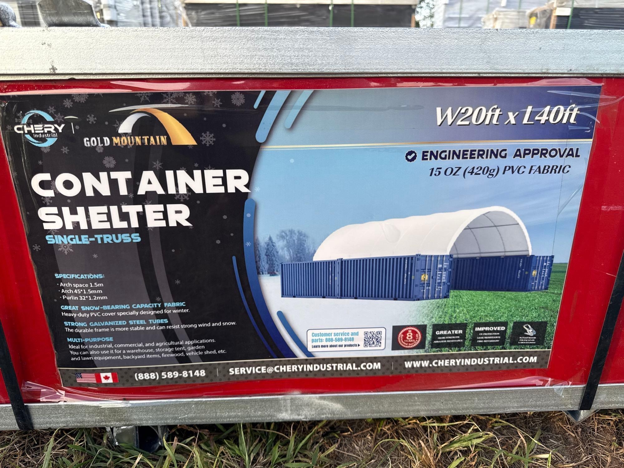New/Unused Gold Mountain Container Shelter 20ft x 40ft (A51573)