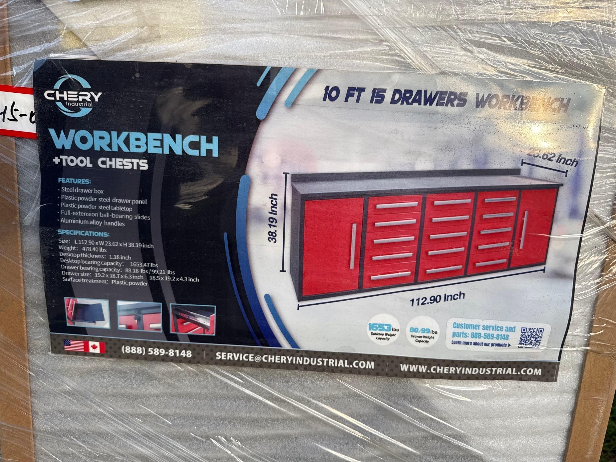 New/Unused 10ft Workbench with 15 Drawers (A51573)