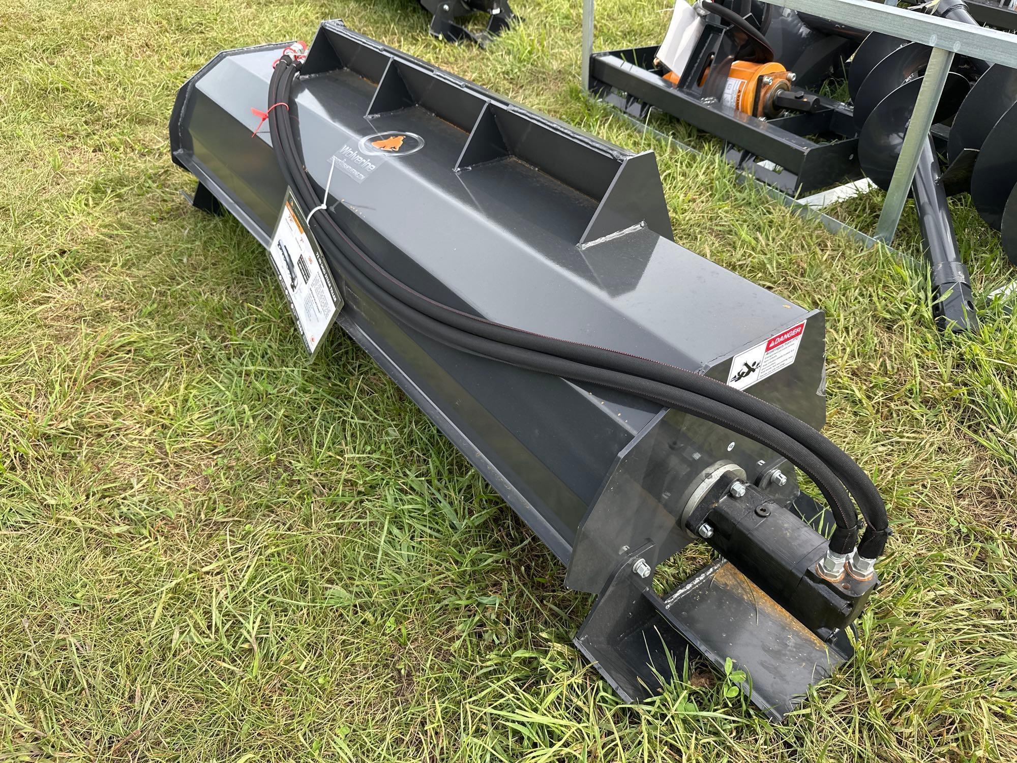 2025 New/Unused Wolverine 72in Skid Steer Hydraulic Rotary Tiller (A51573)