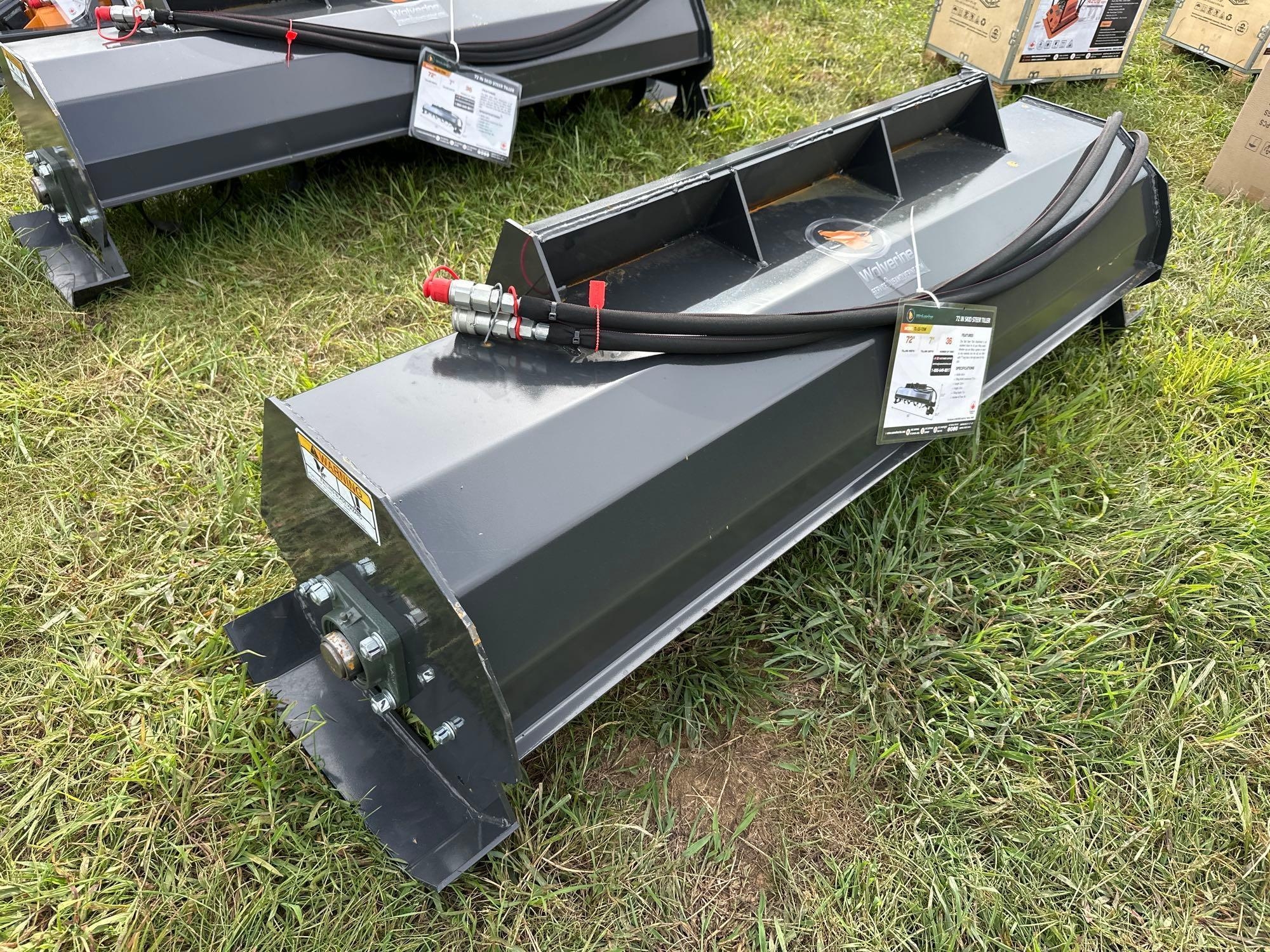 2025 New/Unused Wolverine 72in Skid Steer Hydraulic Rotary Tiller (A51573)