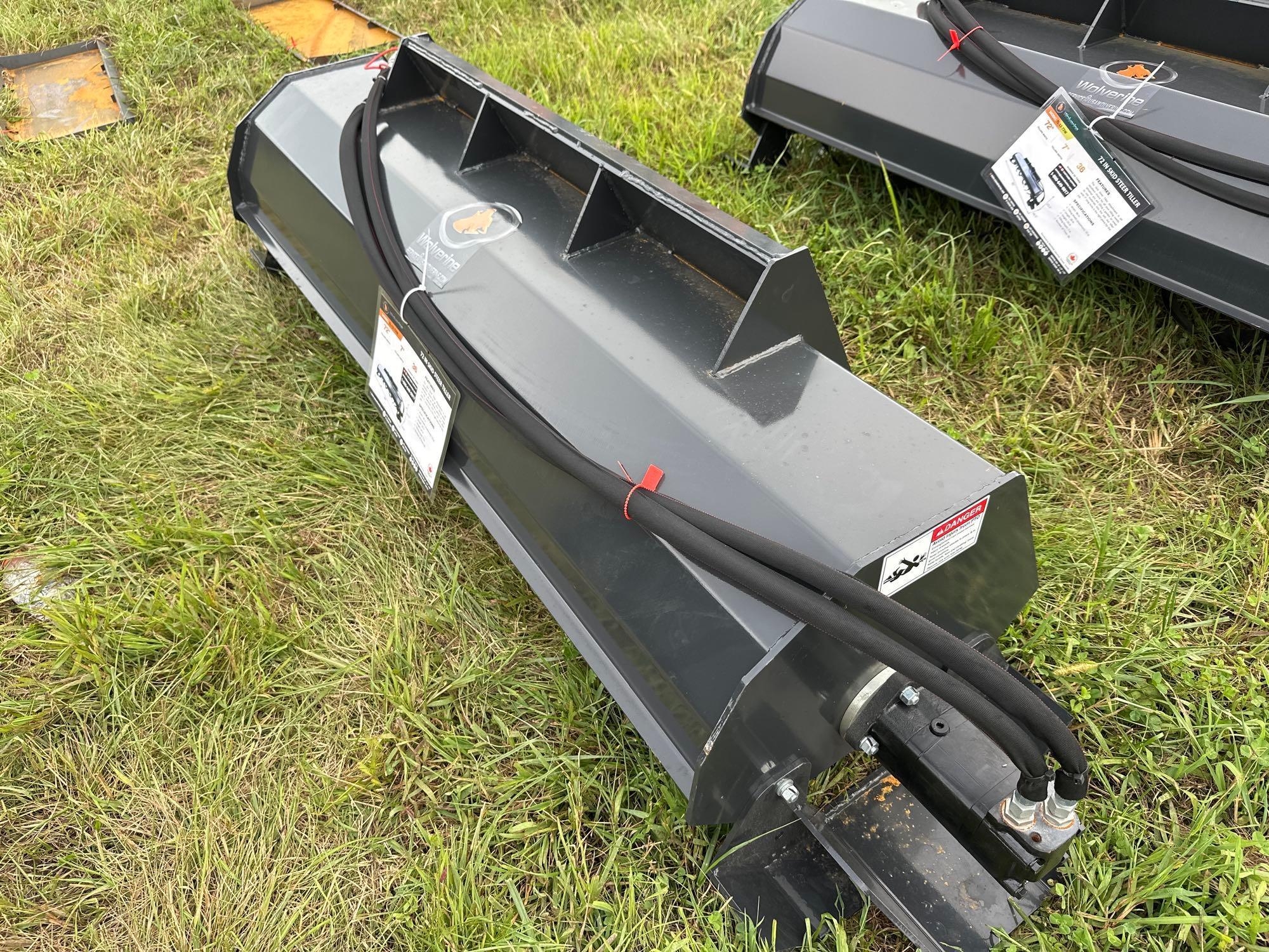 2025 New/Unused Wolverine 72in Skid Steer Hydraulic Rotary Tiller (A51573)