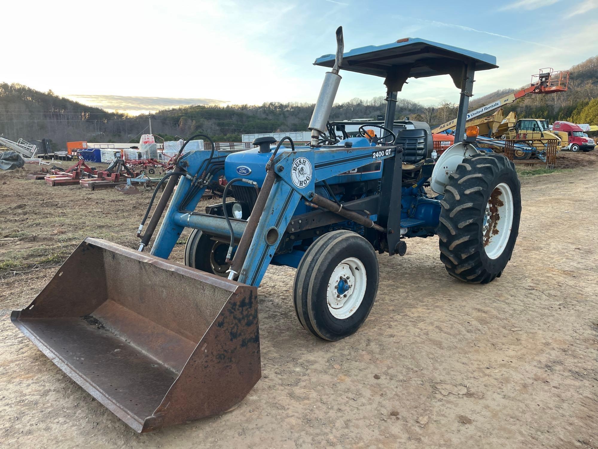 Ford 3930 Utility Tractor with Bush Hog 2400 QT Loader (A57453)