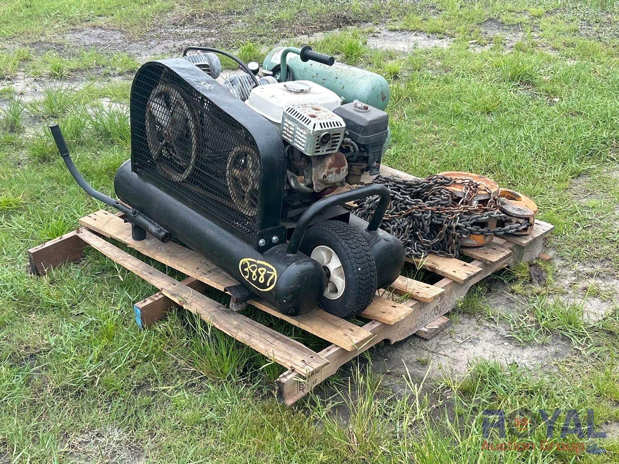 Lot of 2 Air Compressors and Chain Hoist (A51695)