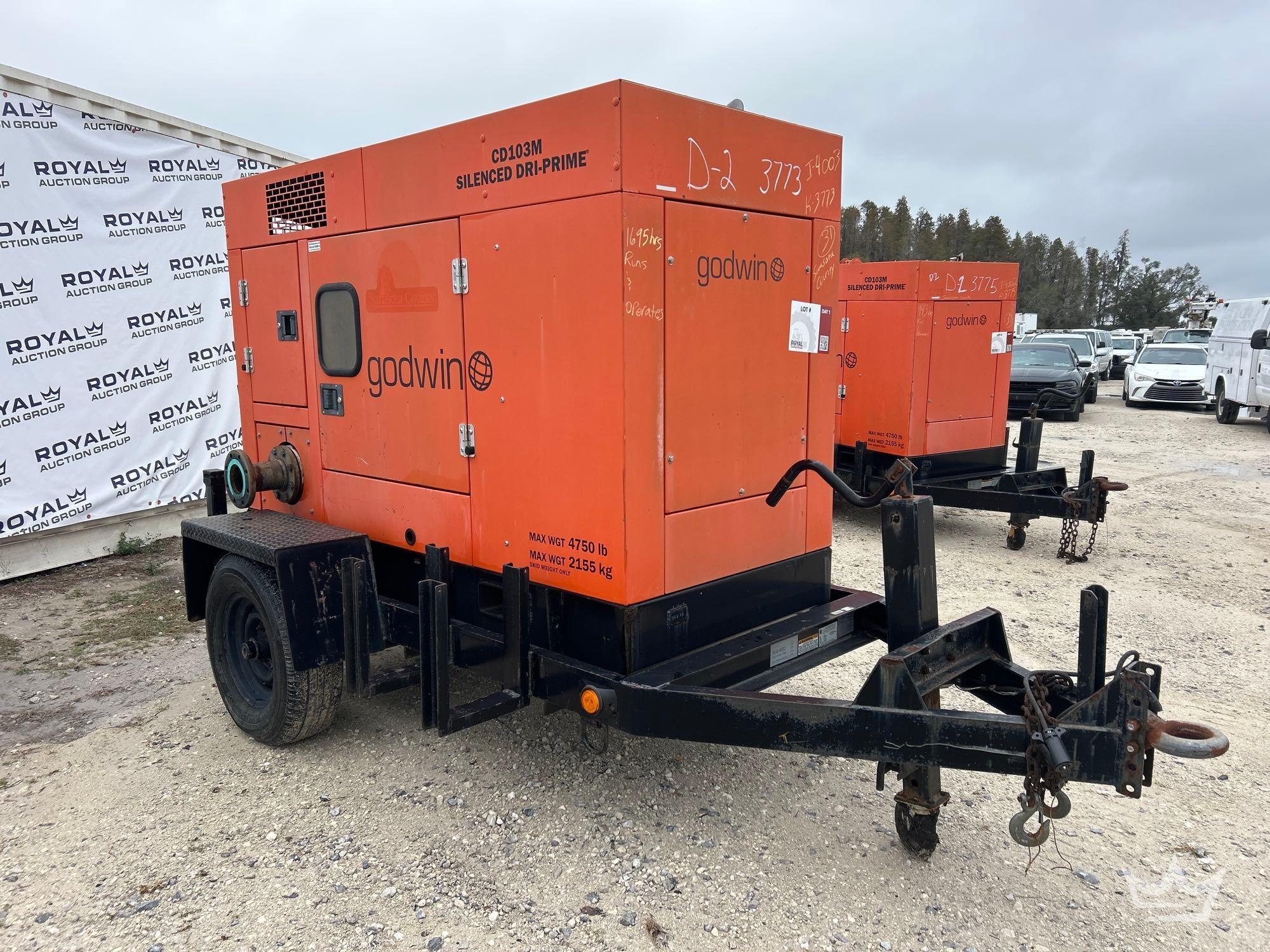 2013 Godwin Dri-Prime CD103M Towable Trash Pump (A59228)