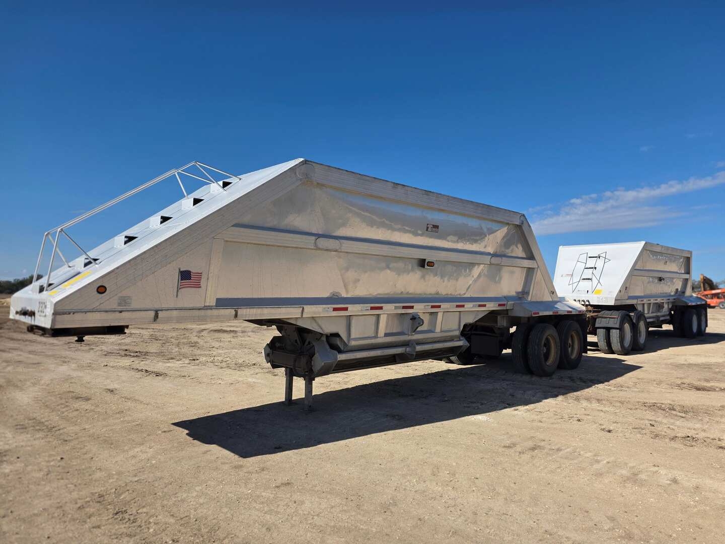 2004 TRAVIS BODY & TRAILER DOUBLE ALUMINUM BELLY DUMP COMBO TRAILER (A58214)