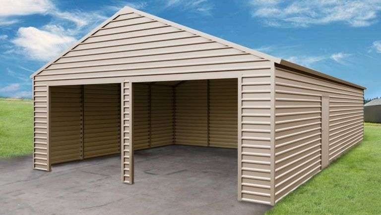 23ft x 22ft Double Garage All Metal Building (New/Unused) (A59225)