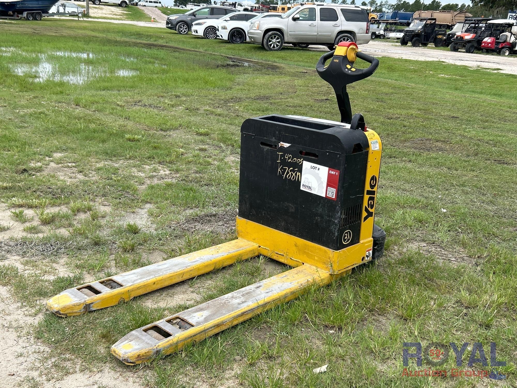 Yale MPB040-EN24T2748 4,000lbs Electric Walk-Behind Pallet Jack (A51691)