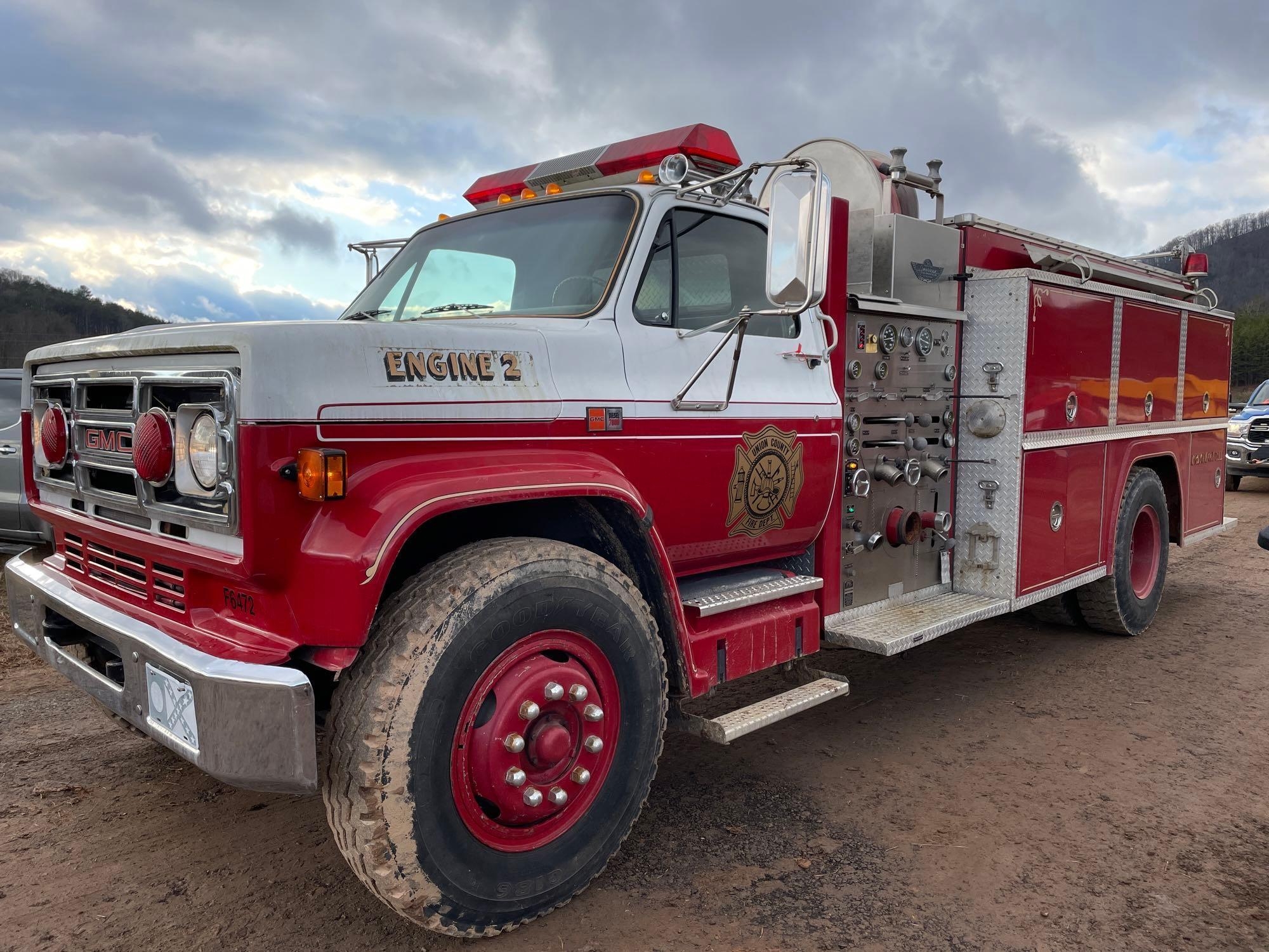 1987 GMC C7000 Firetruck, VIN # 1GDM7D1G3HV526472 (A57453)
