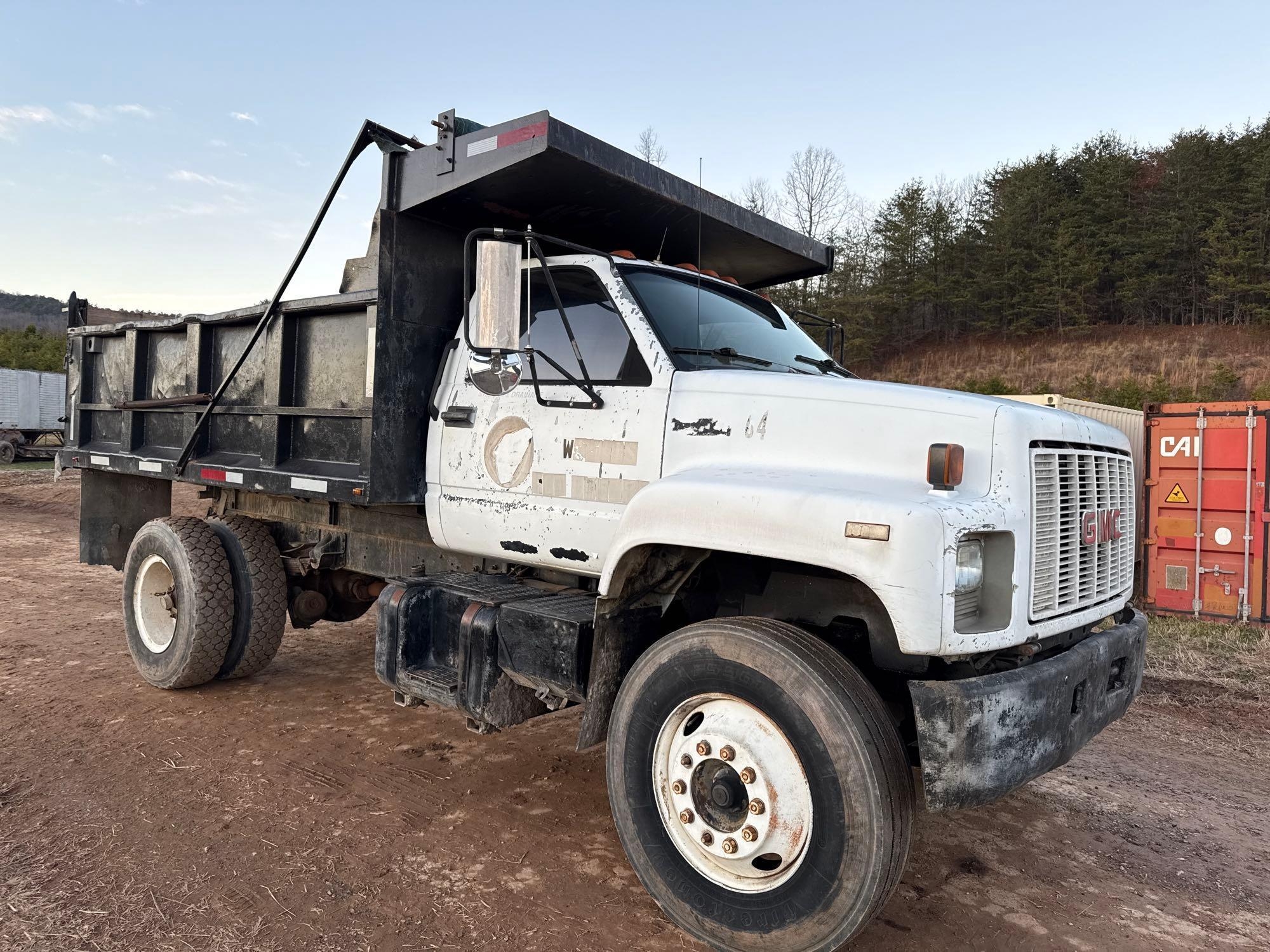 1992 GMC C7000 Topkick Dump Truck, VIN # 1GDM7H1J9NJ522223 (A57453)