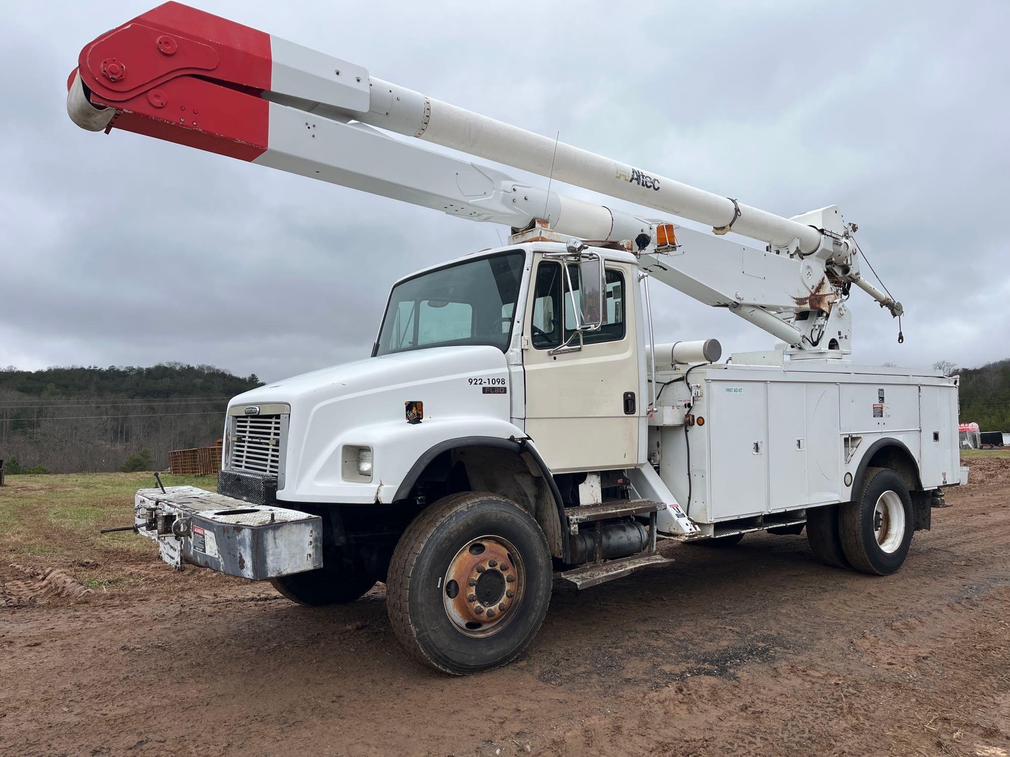 2001 Freightliner FL80 Bucket Truck, VIN # 1FVDBXAK01HG77631 (A57453)