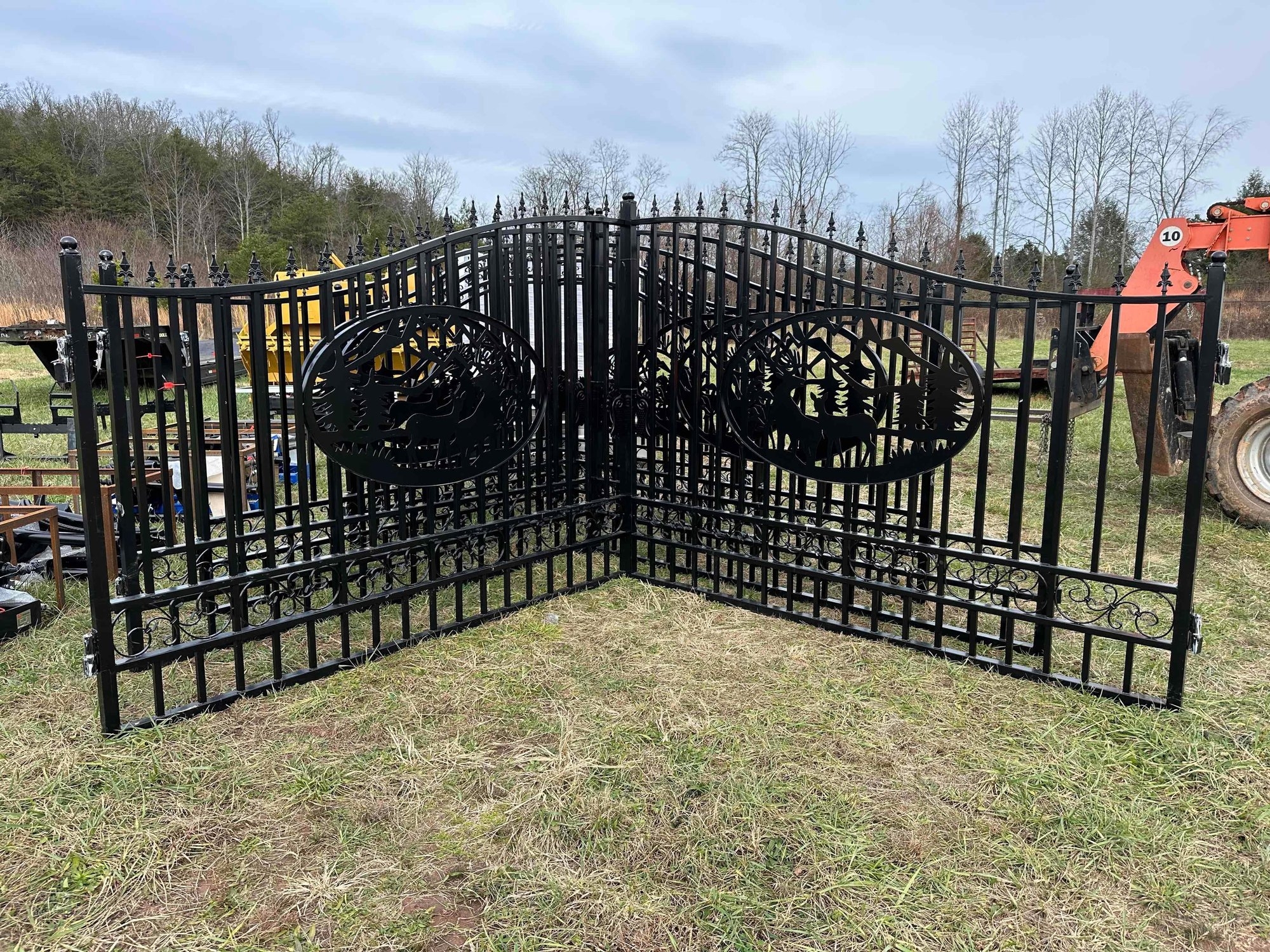 New/Unused 20ft Bi-Parting Iron Gate (Elk Design) (A57453)
