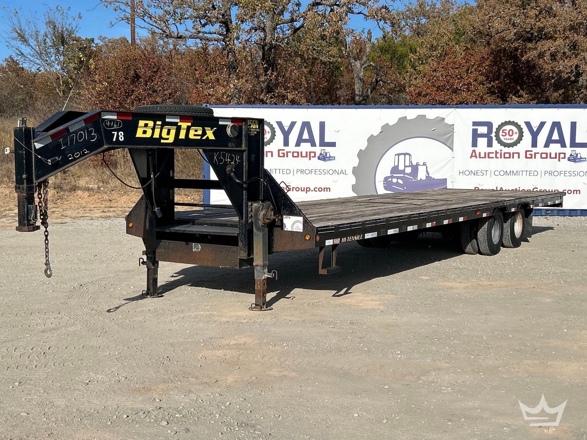 2012 Big Tex 25ft. 9 Ton T/A Gooseneck Flatbed Equipment Trailer (A55973)