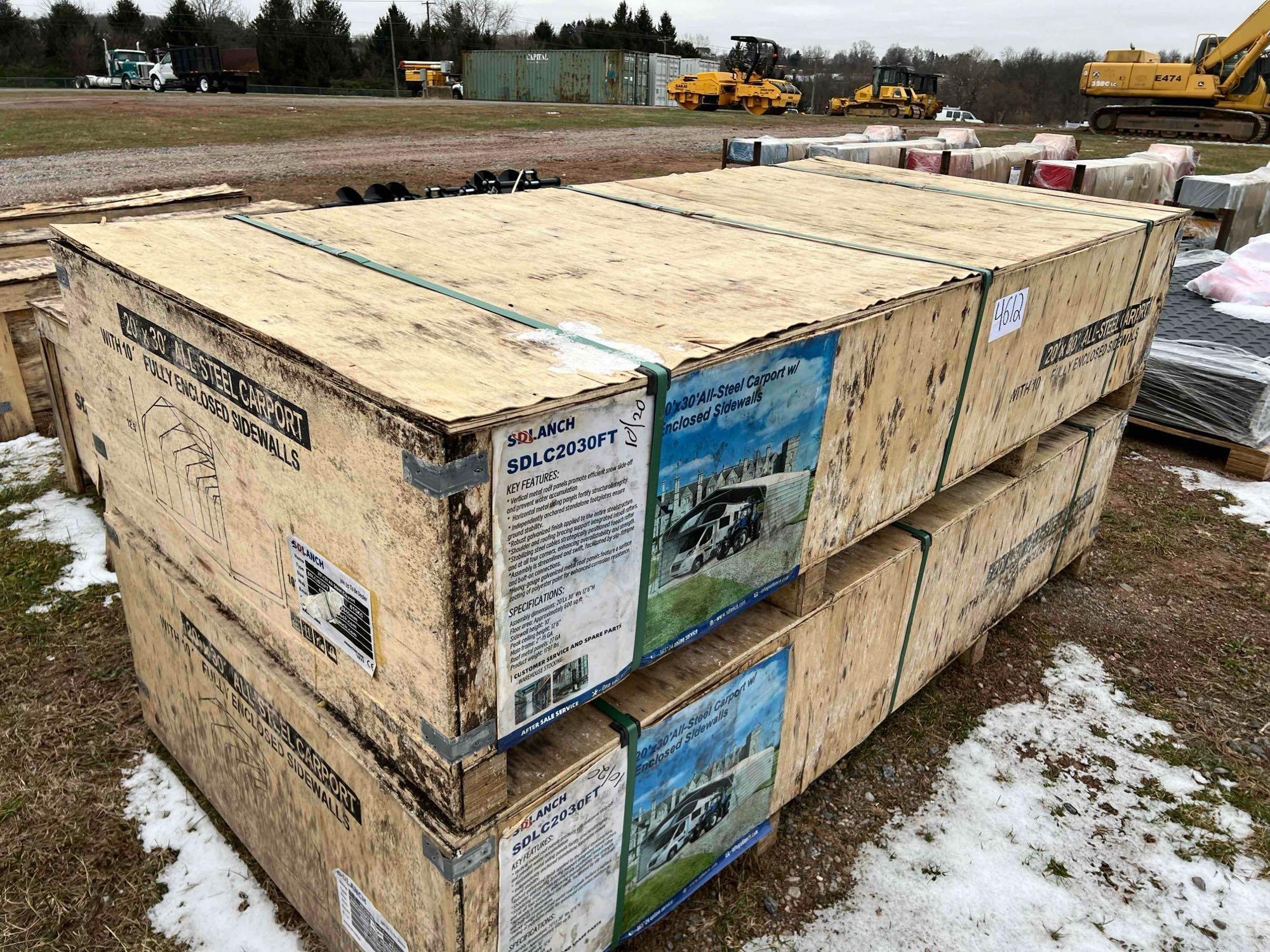 Unused 20x20 Carport With 10' Fully Enclosed Side Walls (A55272)