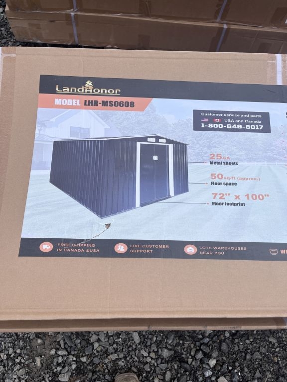 Landhonor 72"Wx100L"x71"H, 6'x8' Galvanized Shed (A62679)