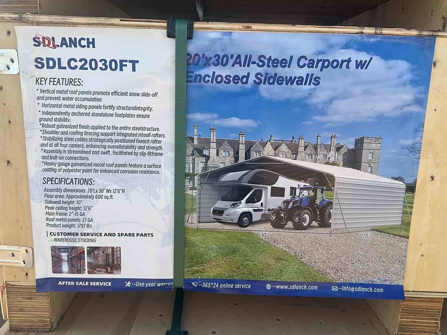 20X30 ALL STEEL CARPORT (A53843)