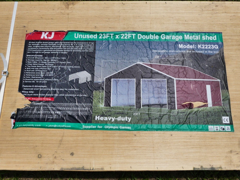 KJ 23'x22' Double Garage Metal Shed (A50121)