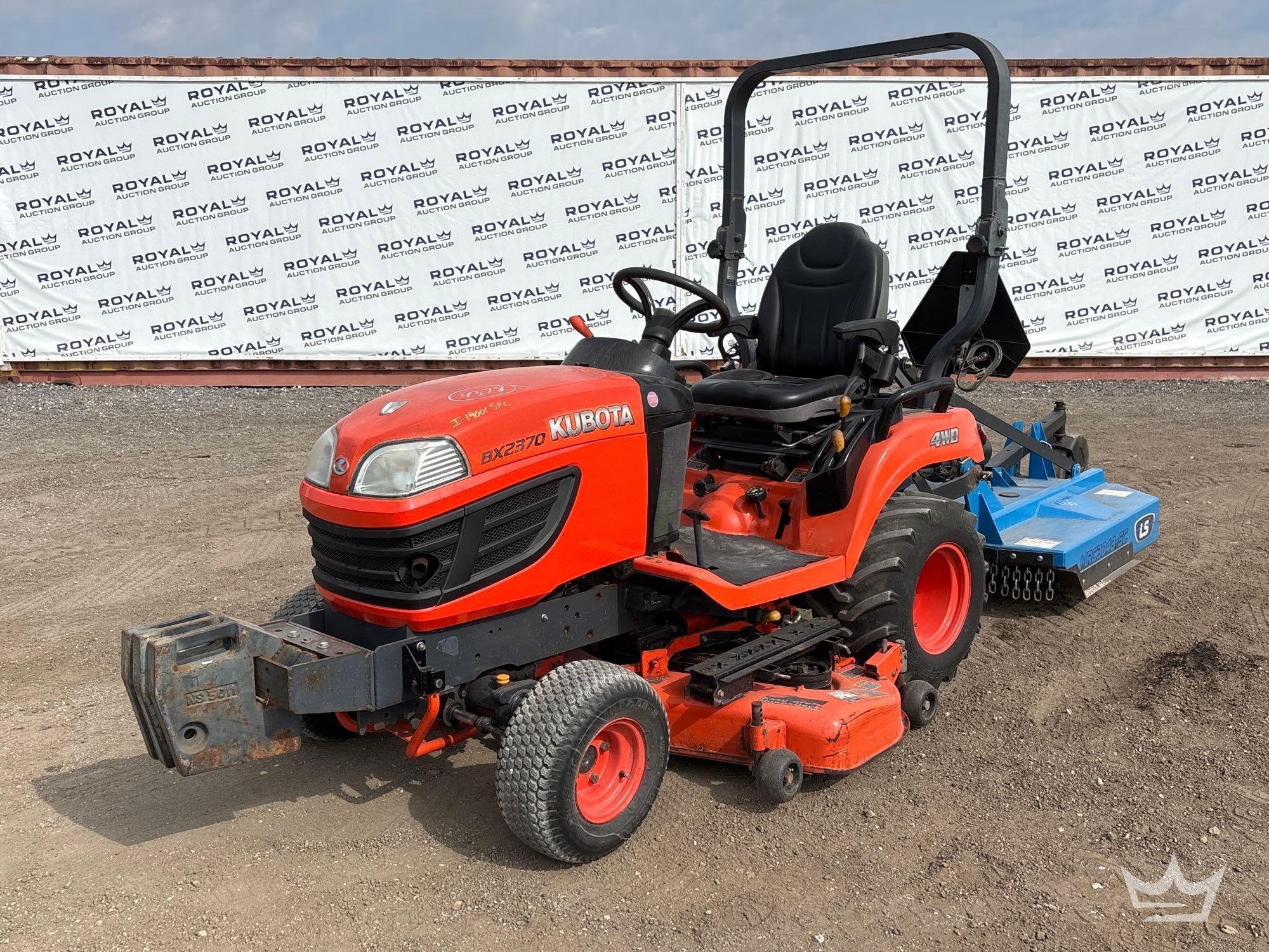 2013 Kubota BX2370 54in 4x4 Compact Utility Tractor Mower with 48in Rotary Brush Cutter (A61572)