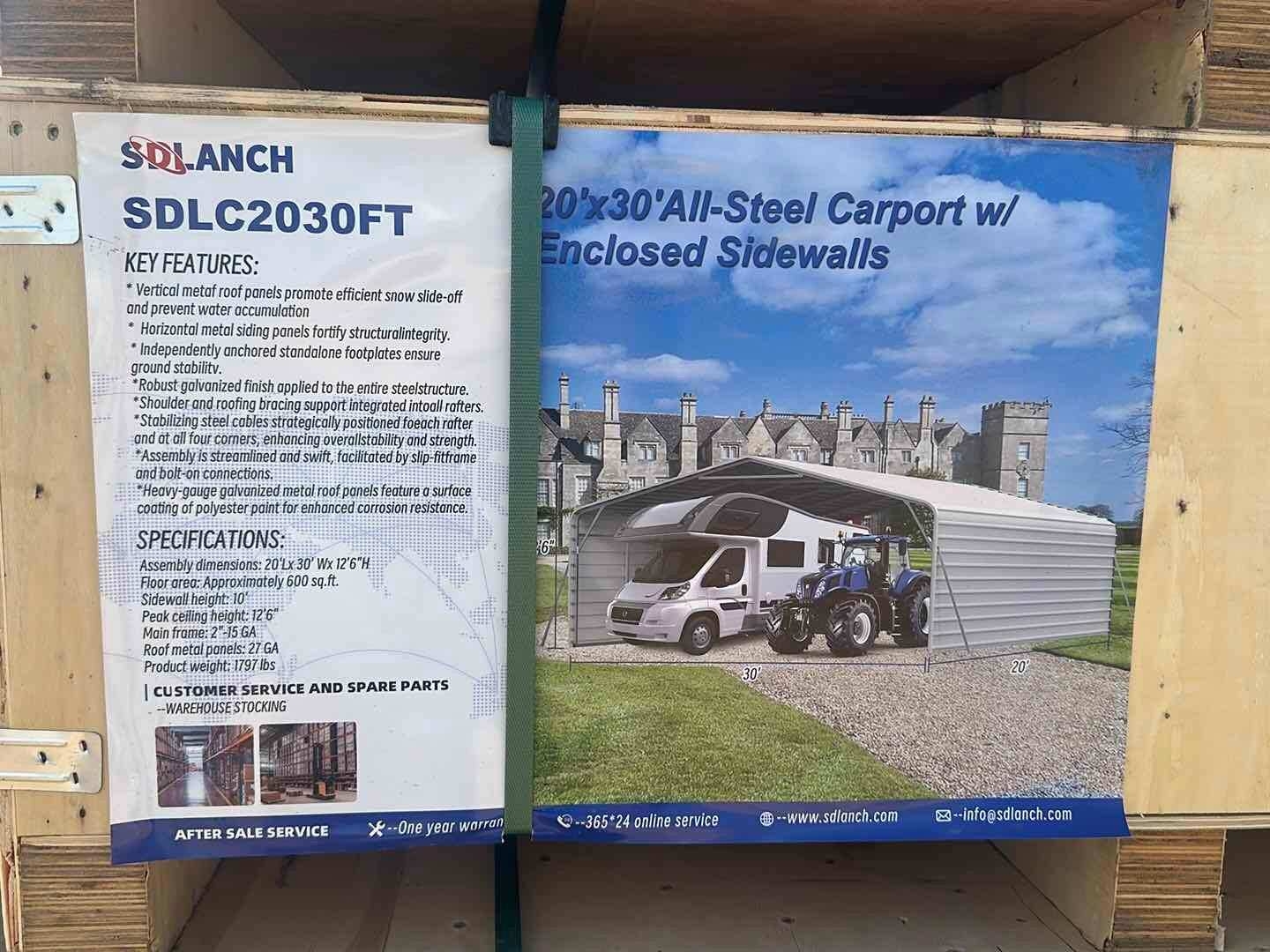 20X30 ALL STEEL CARPORT (A53843)