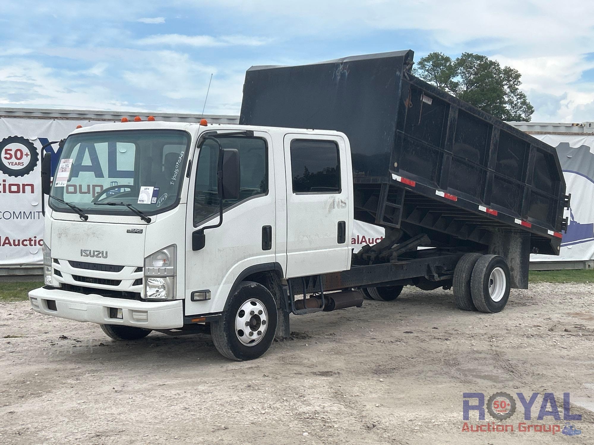 2017 Isuzu NPR Crew Cab 14FT Landscape Dump Truck (A50323)
