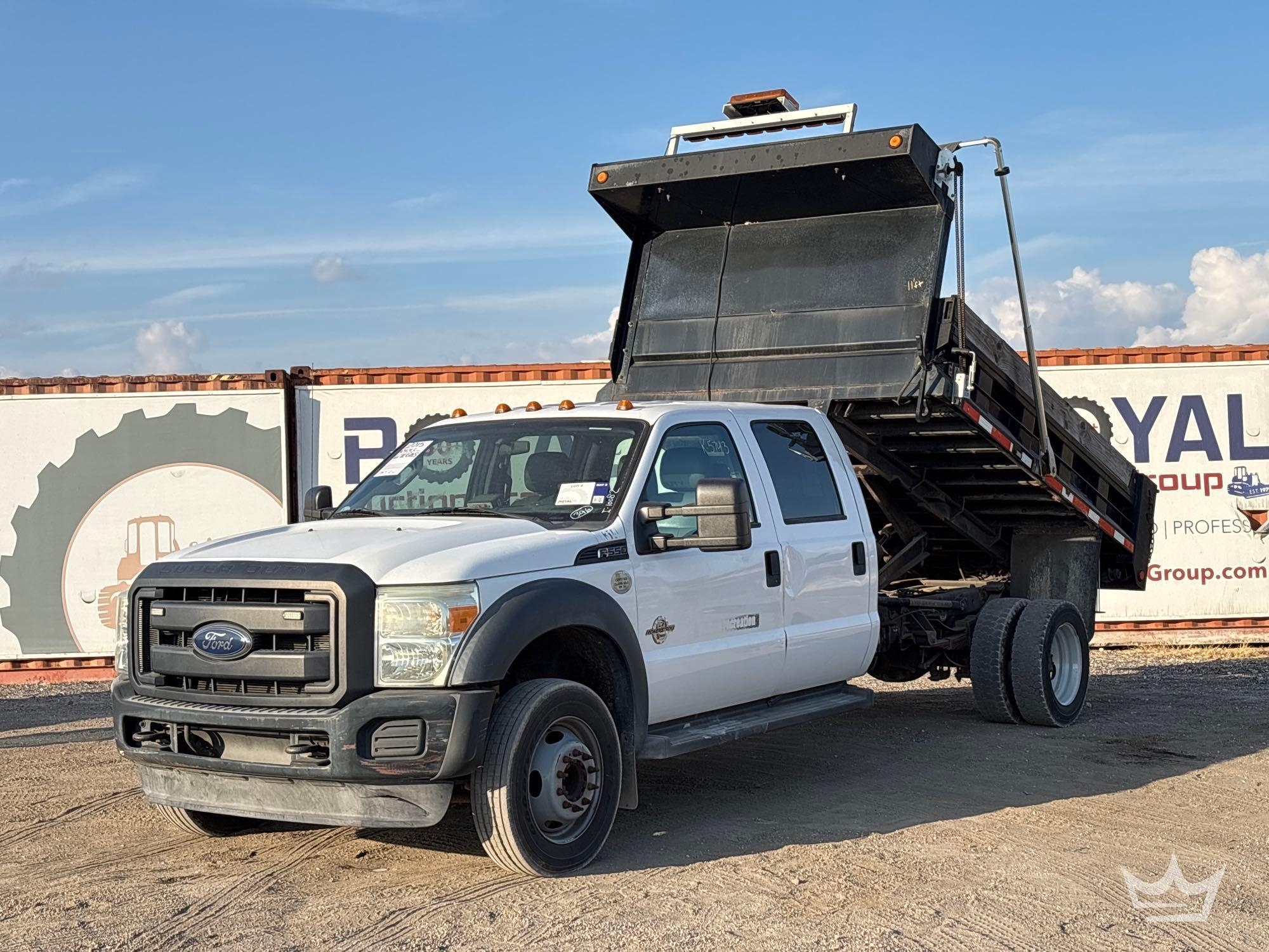 2015 Ford F-550 Crew Cab Godwin 184U Mason Dump Truck (A56858)