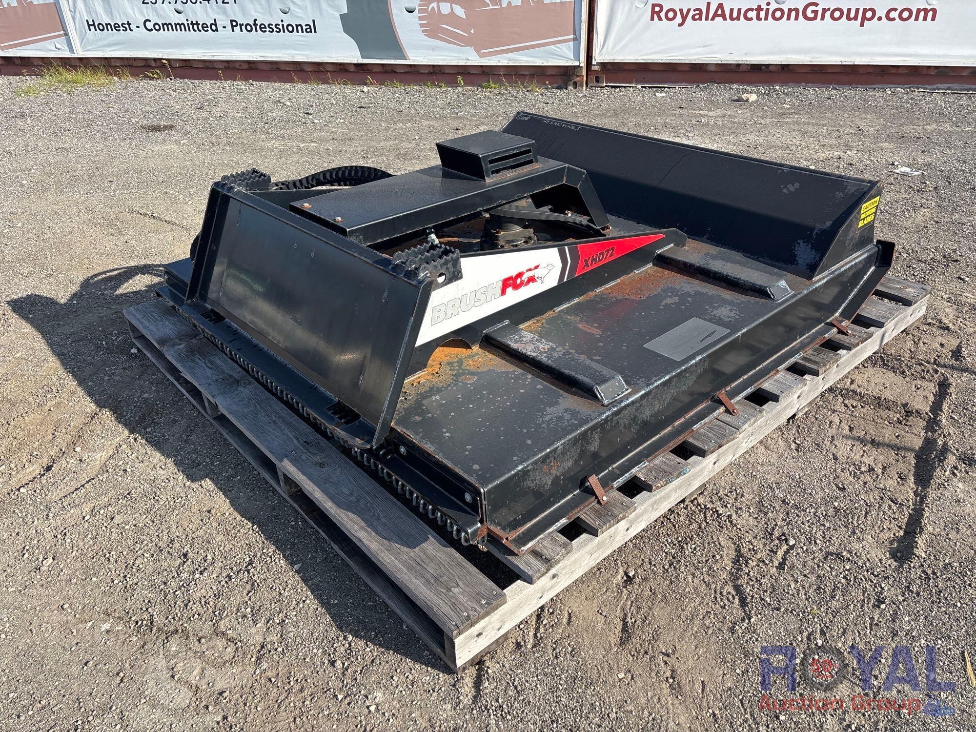 BrushFox XHD72 72in Rotary Brush Cutter Skid Steer Attachment (A55787)