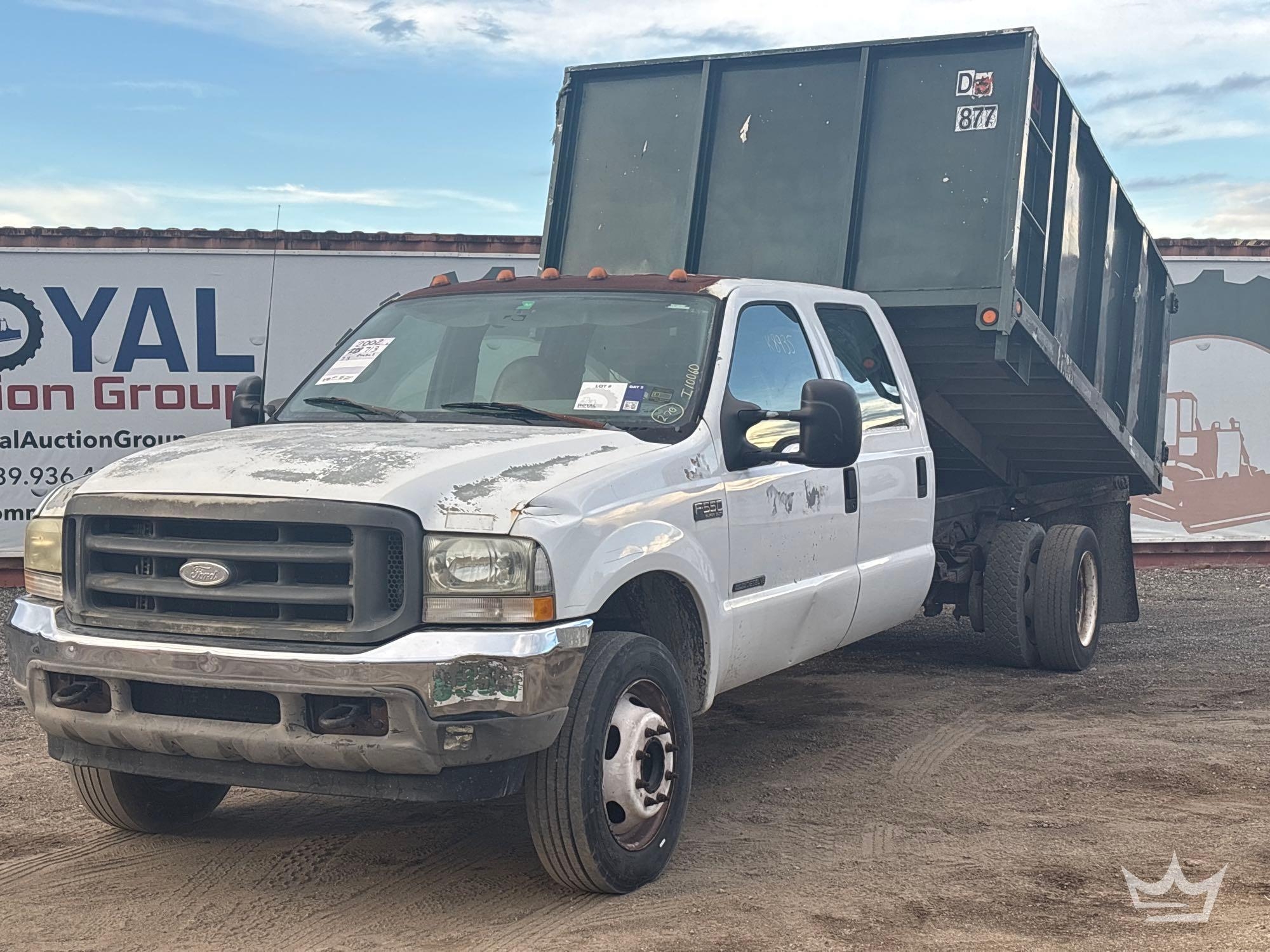 2002 Ford F-550 Crew Cab Landscape Dump Truck (A56858)