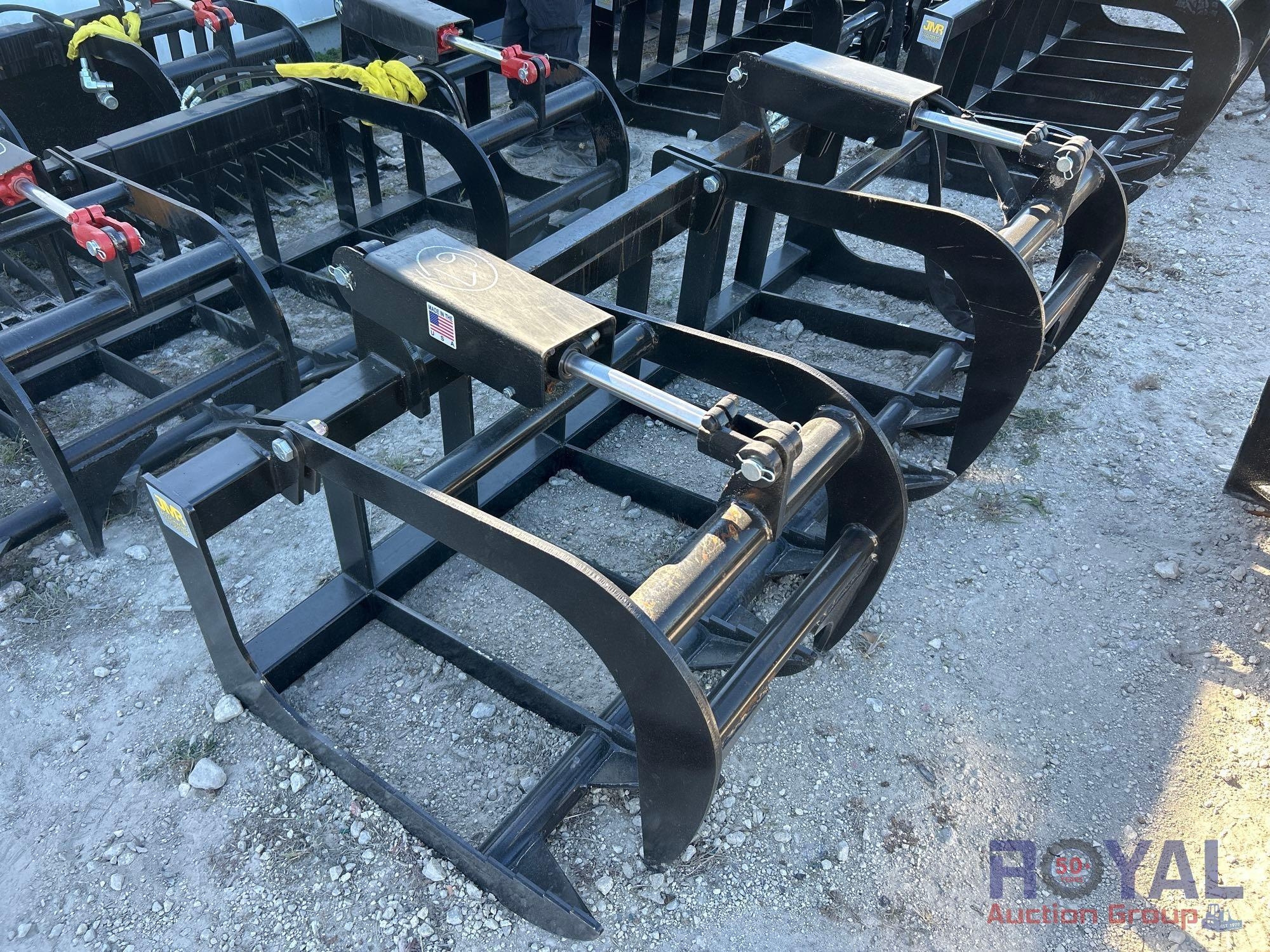 2025 78in Dual Cylinder Hydraulic Grapple Rake Skid Steer Attachment (A50322)
