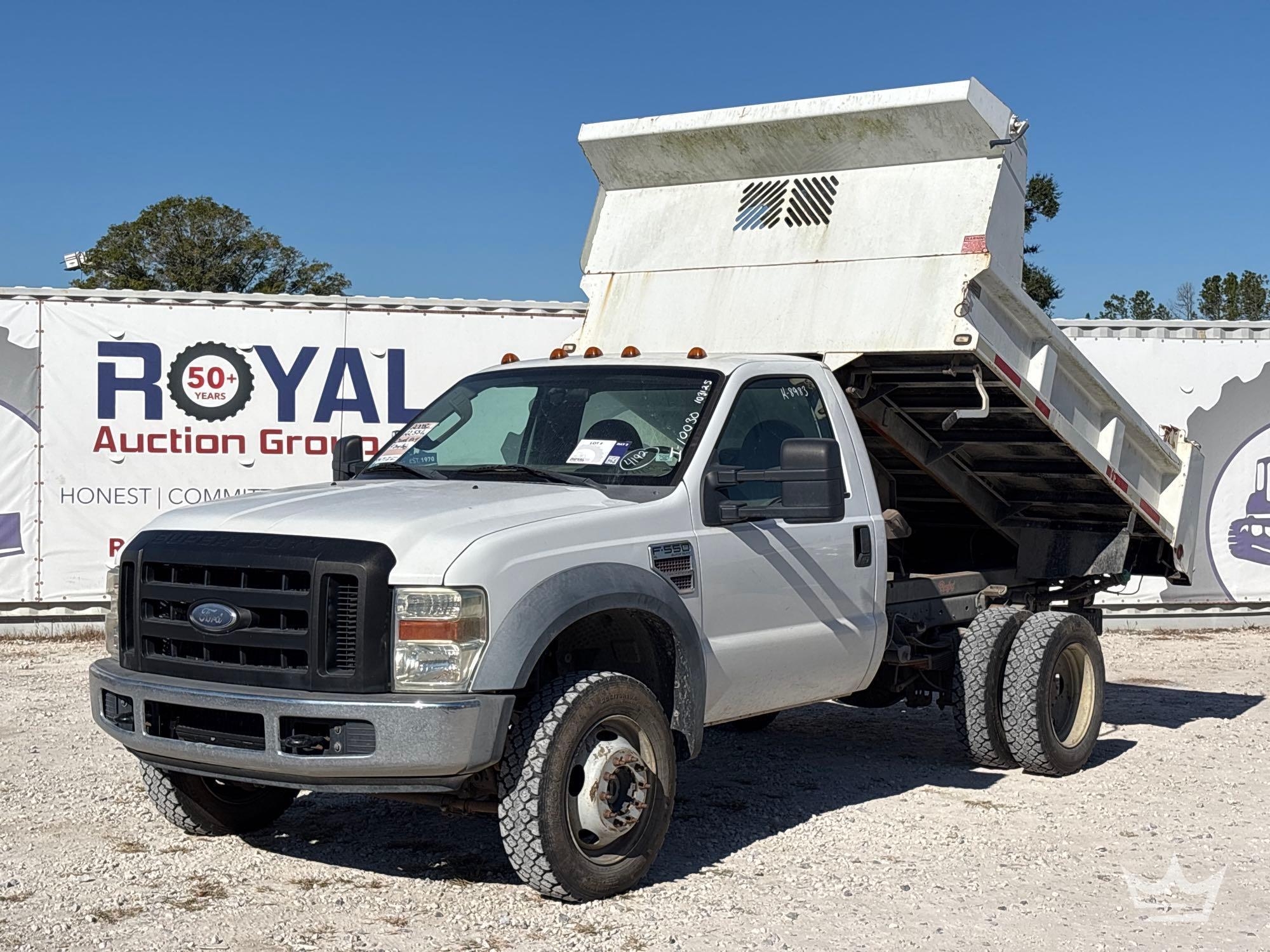 2008 Ford F-550 4x4 Rugby Mason Dump Truck (A55852)
