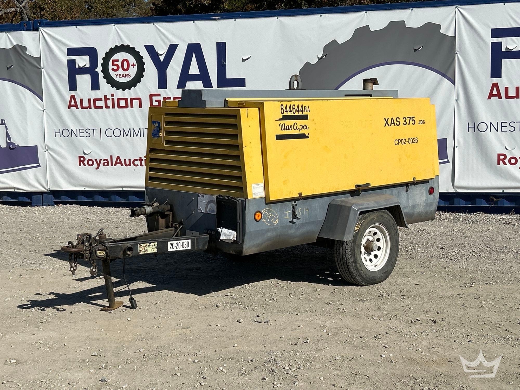 2011 Atlas Copco XAS 375JD6 Towable Air Compressor (A55973)