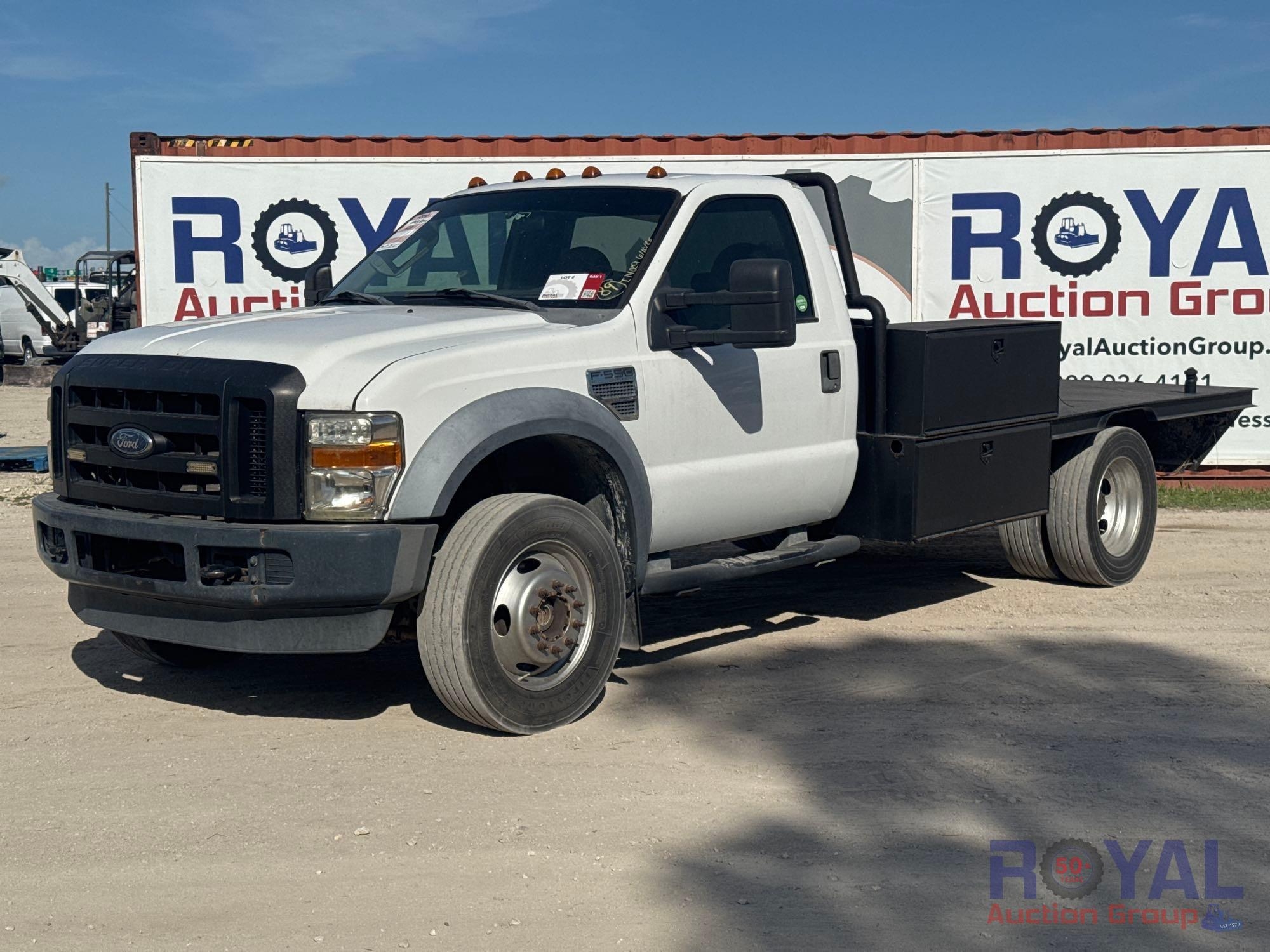 2009 Ford F-550 4x4 11ft Flatbed Truck (A50323)