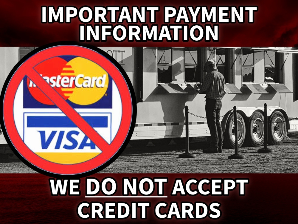 We do NOT accept credit cards as payment. (A50121)