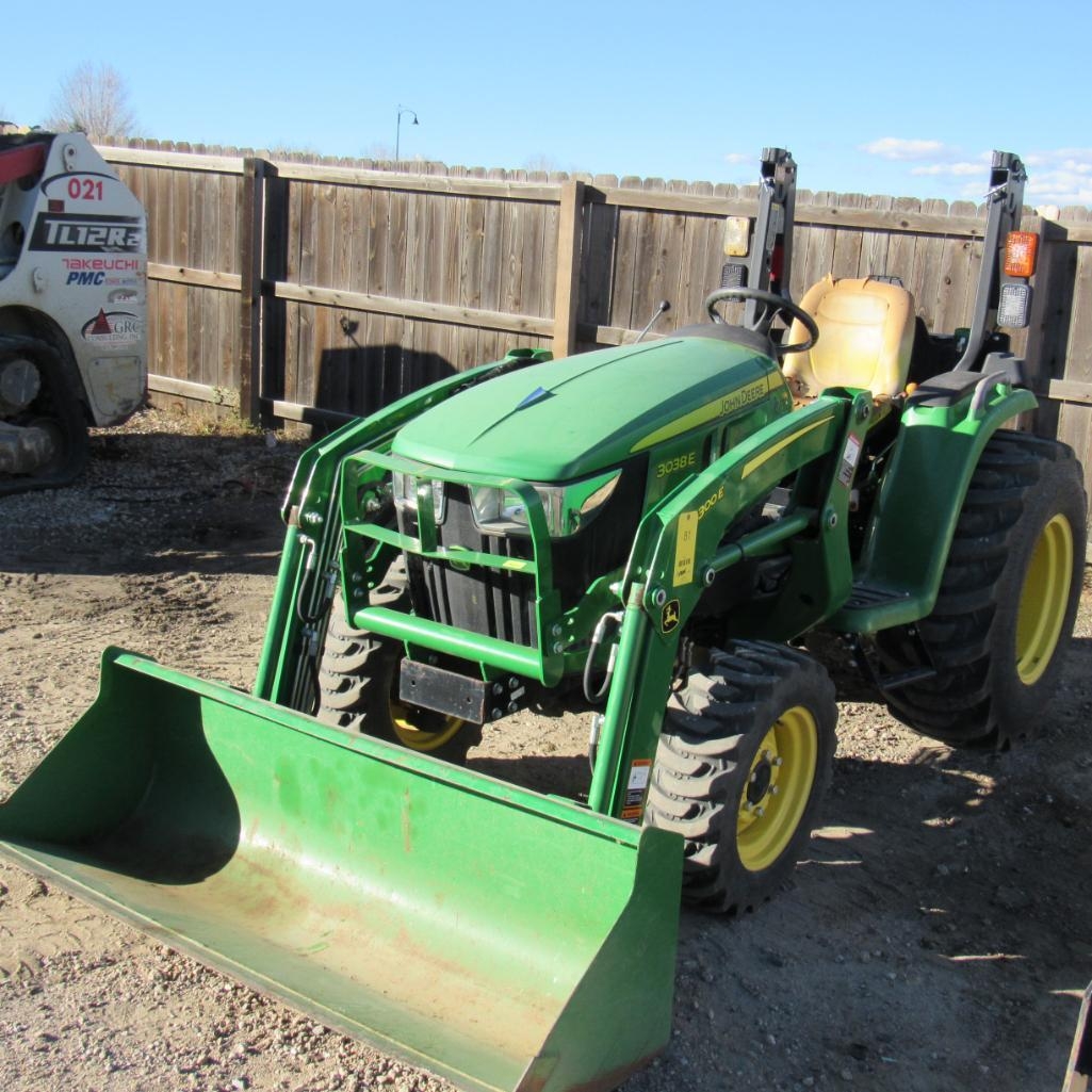 2020 John Deer 3038E 4 x 4 Tractor w/300 E Loader, S/N 1LV3038EJKK126097, Diesel Engine, Joystick (A59076)