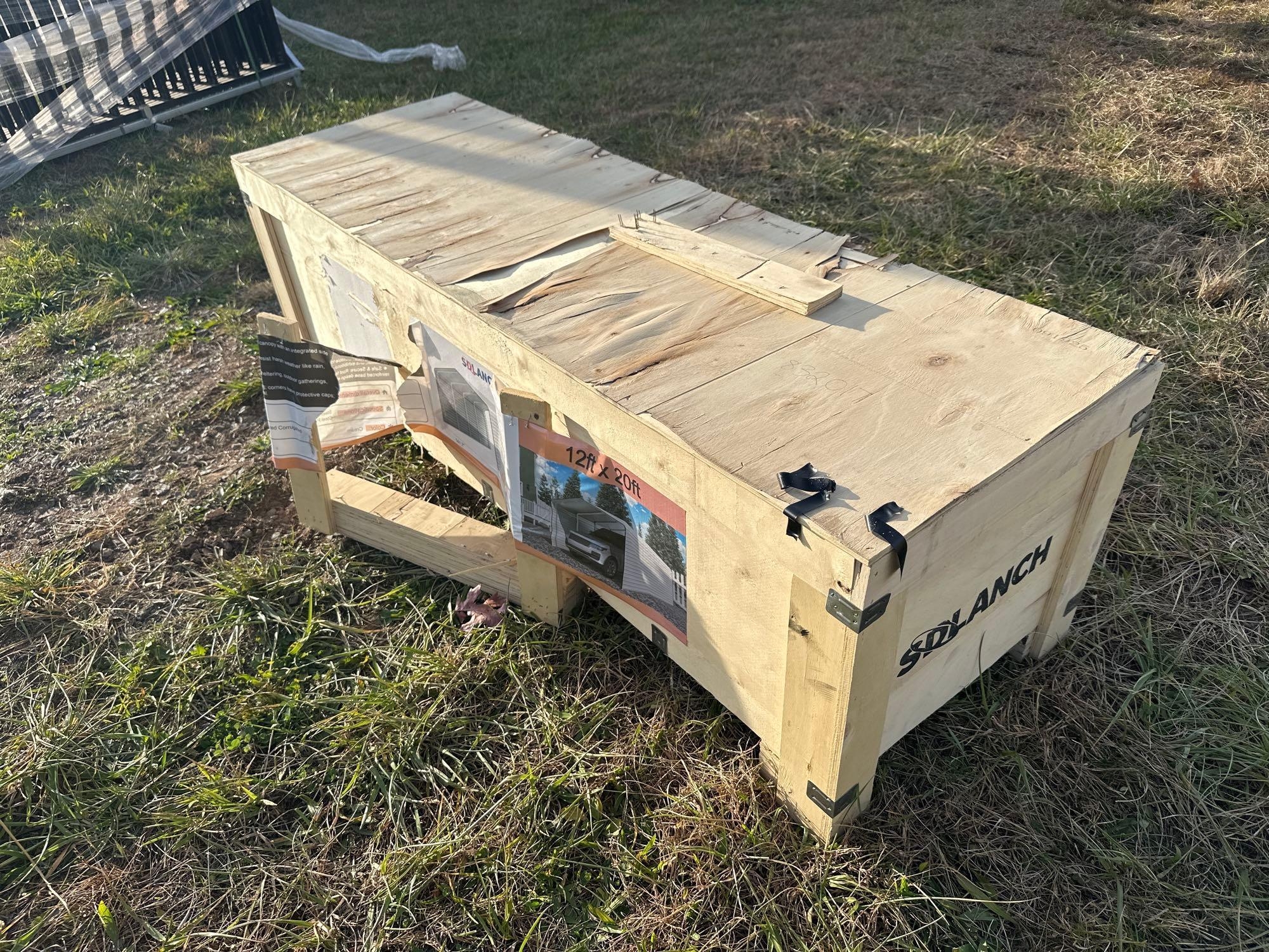 New/Unused SD Lanch 12x20 Enclosed Carport (A57454)