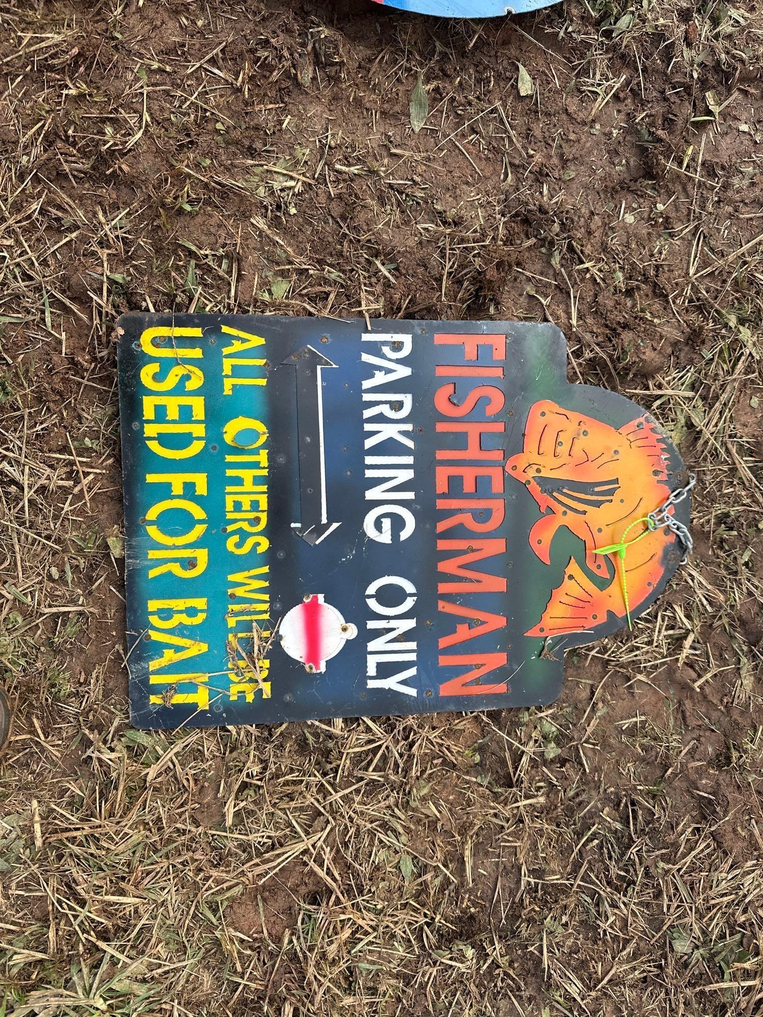 Metal Fisherman Parking Only Sign (A57454)