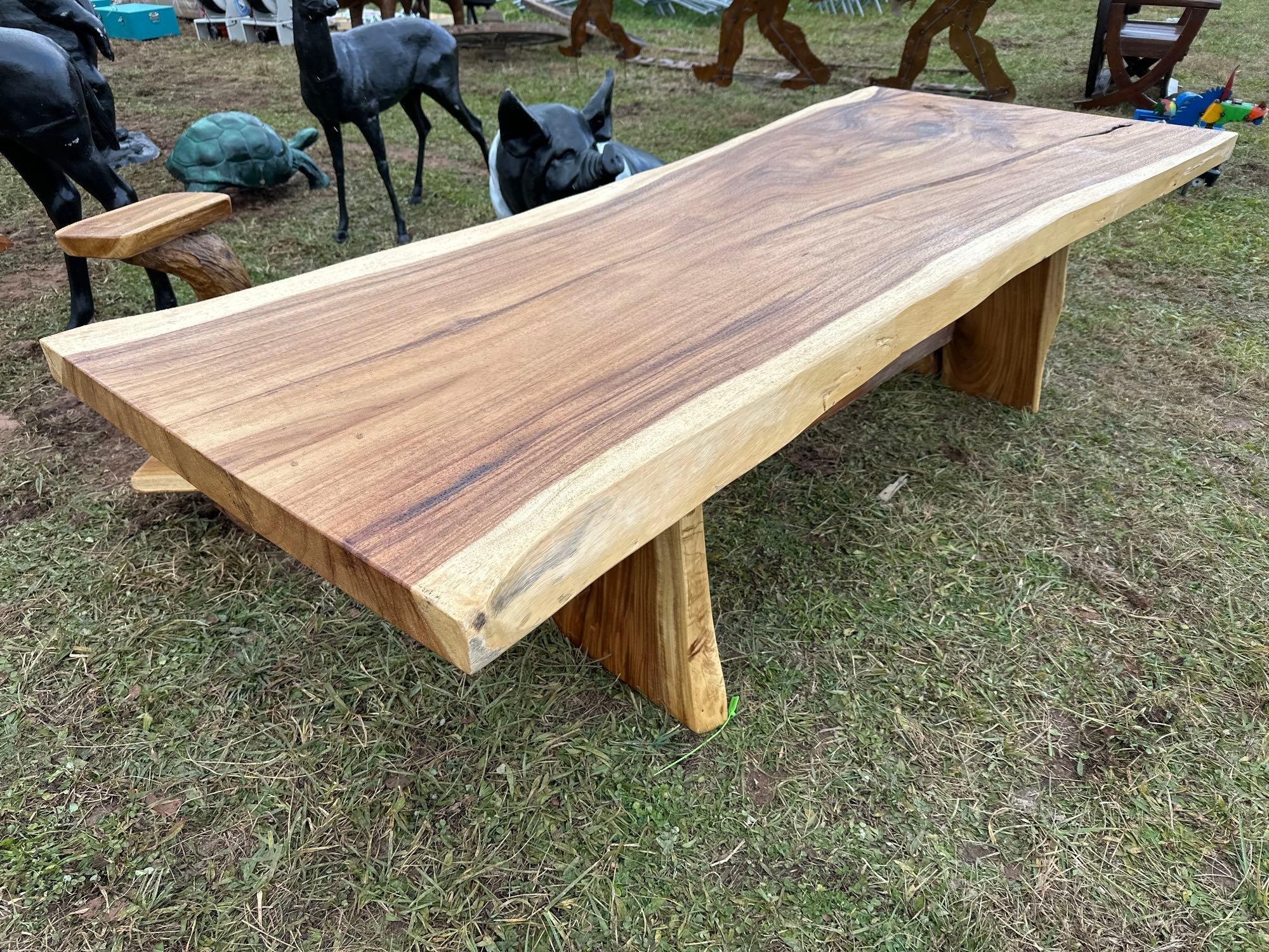 8ft Teakwood Live Edge Slab Table (A57454)
