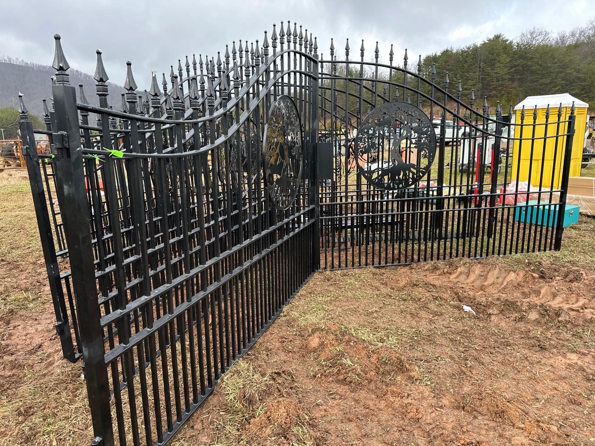 20ft Driveway Entrance Gate w/ Tree of Life Design (A57454)