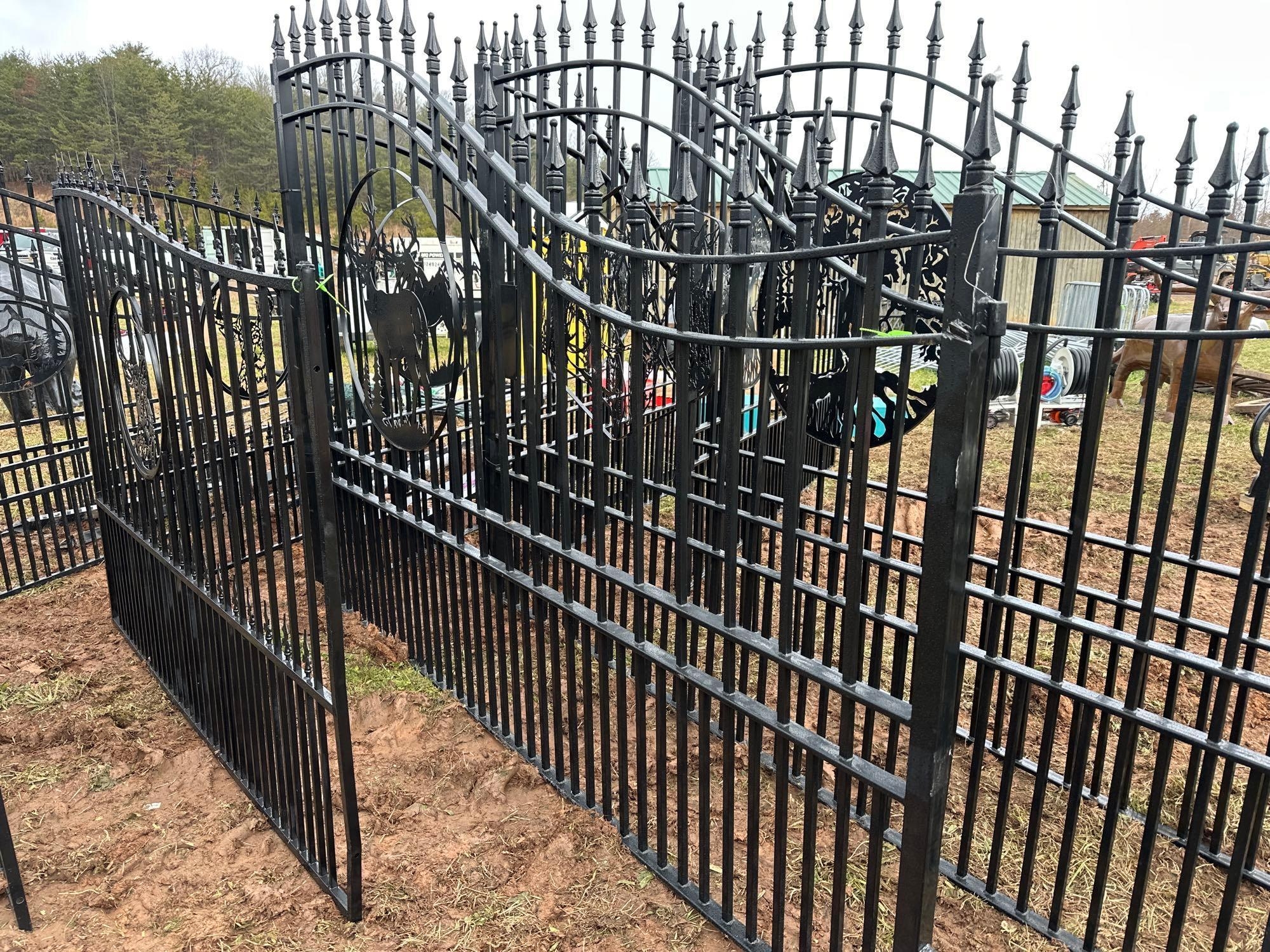 20ft Driveway Entrance Gate w/ Deer Design (A57454)