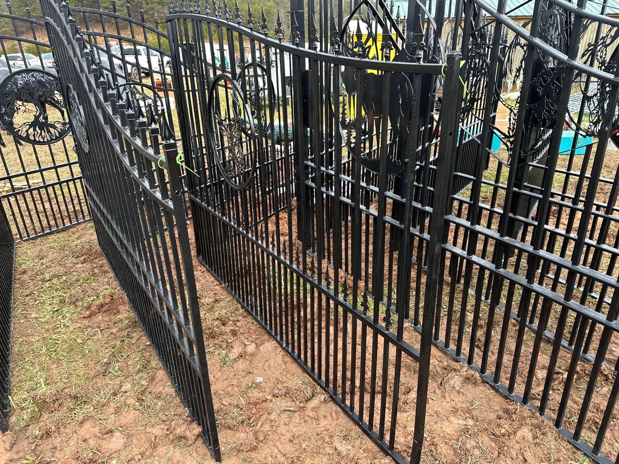 20ft Driveway Entrance Gate w/ Deer Design (A57454)