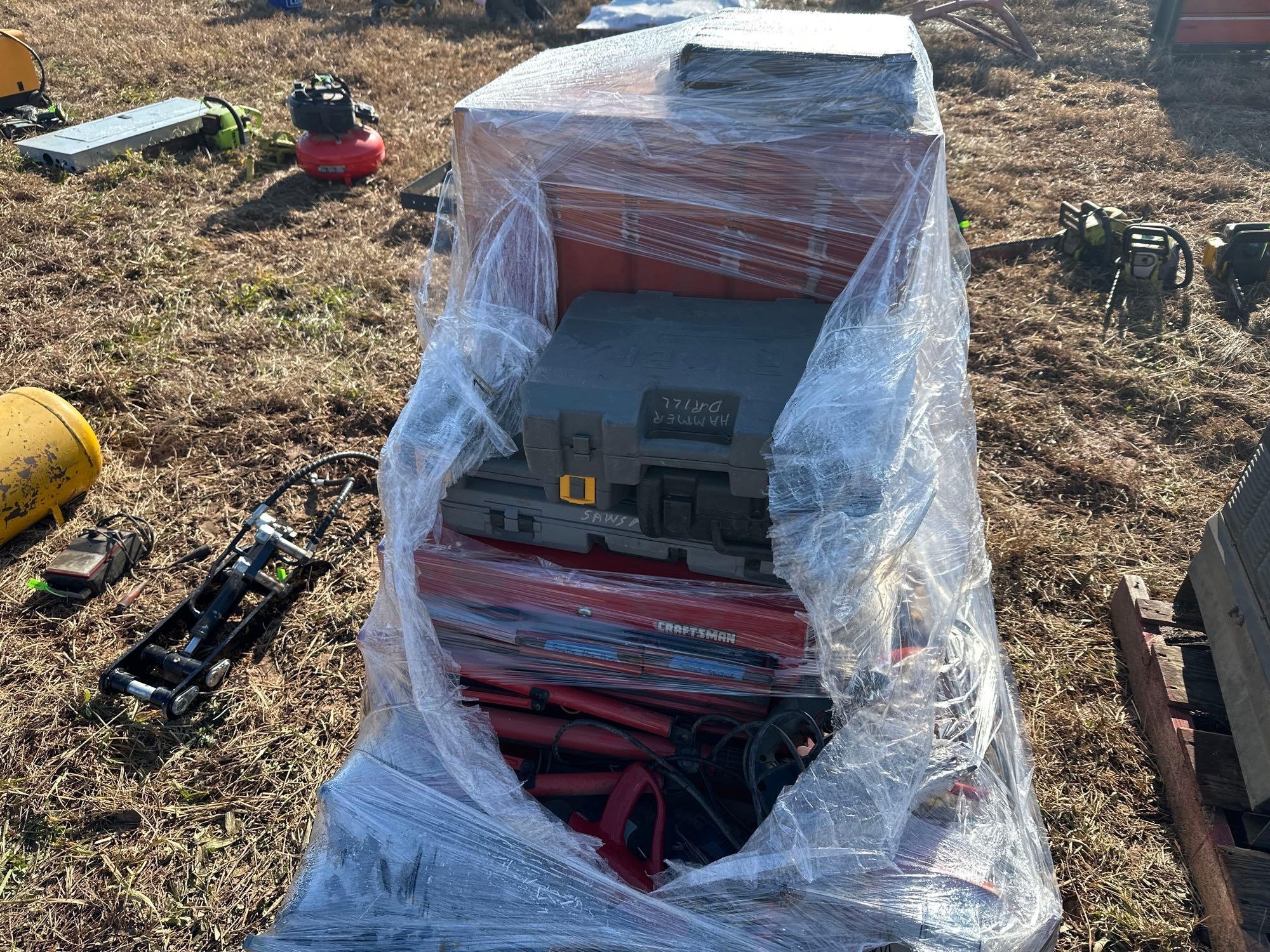 Misc Pallet of Toolboxes with Lights and Power Tools (A57454)
