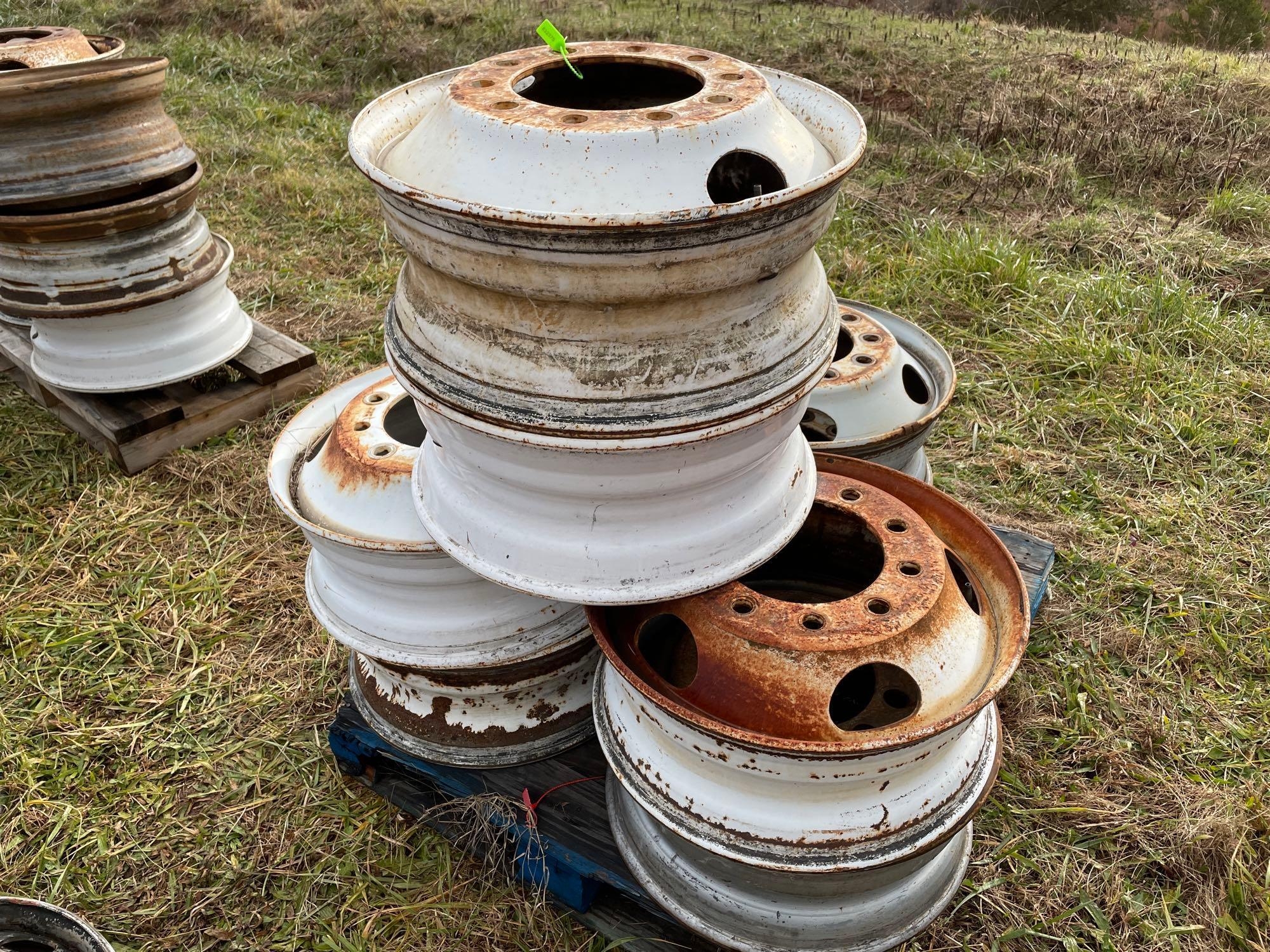 (8) Ten Hole 23 Inch Steel Rims (A57454)