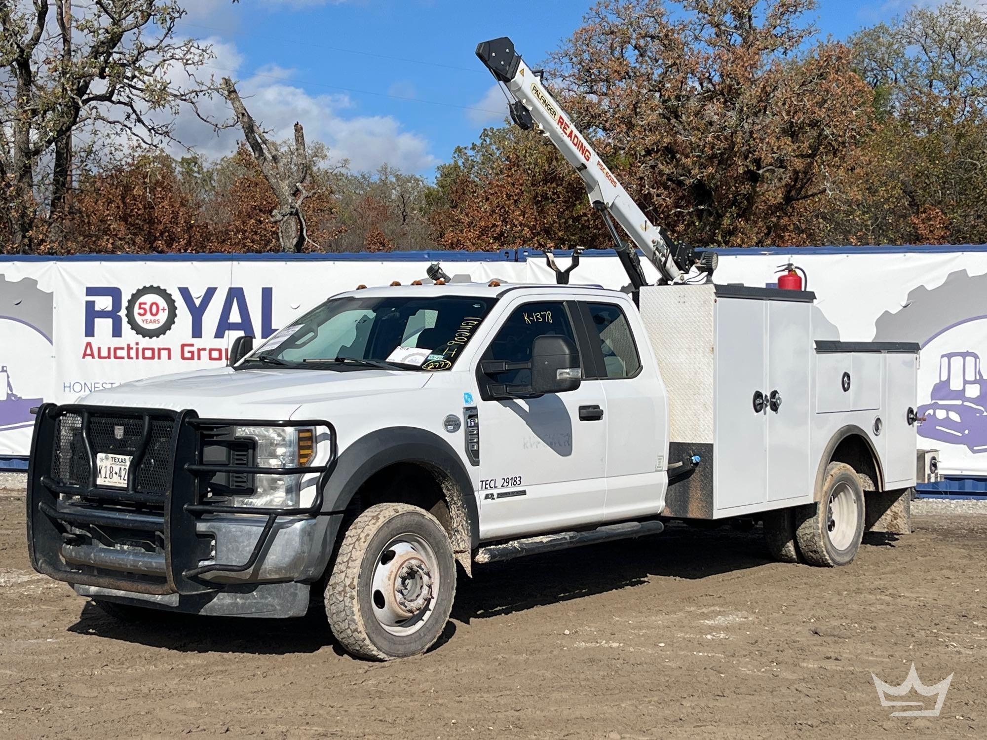 2019 Ford F-550 Truck 4x4 Crew Cab Palfinger PSC6025 3 Ton Crane Service Truck (A55973)