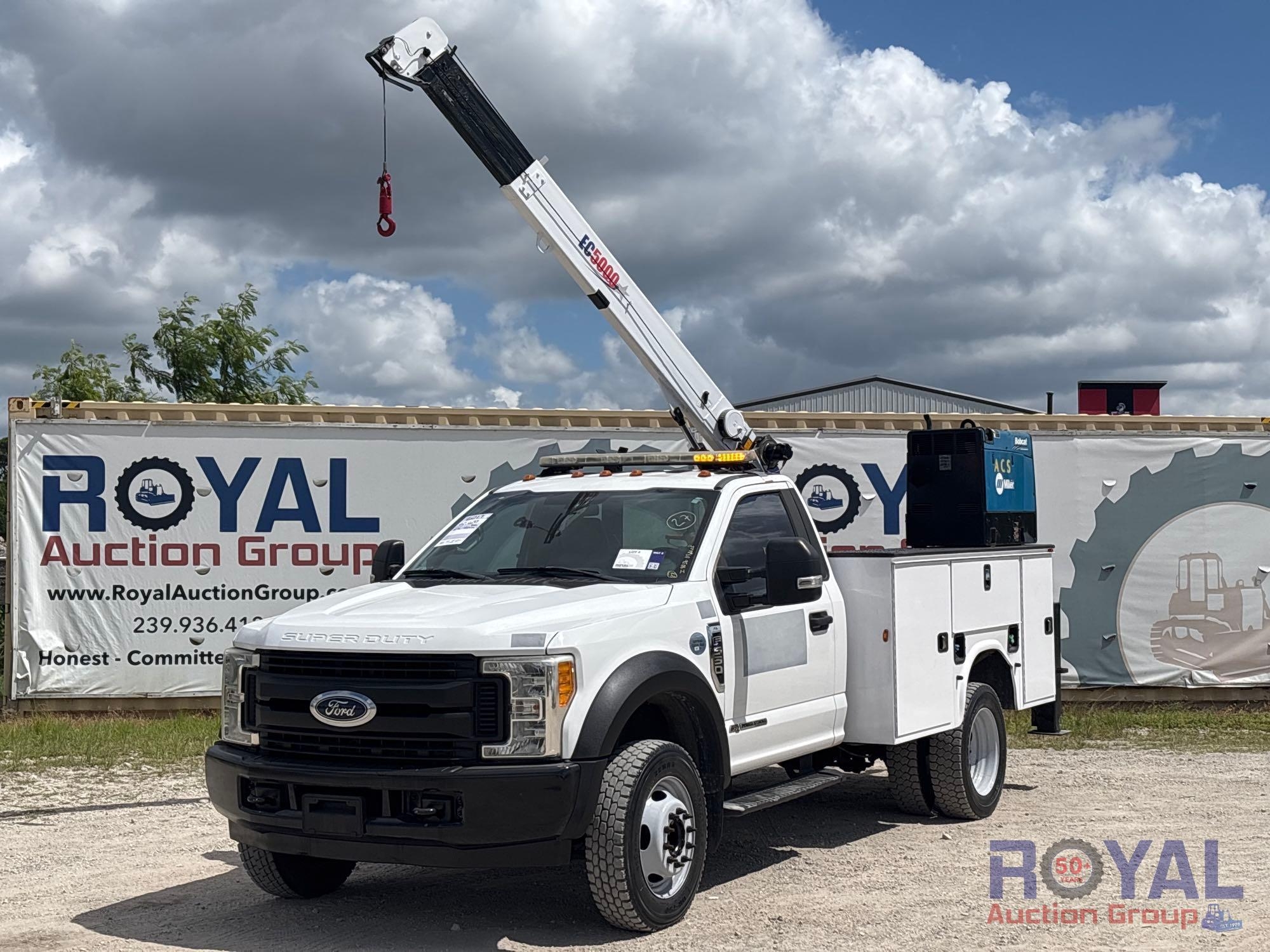 2017 Ford F-550 Stellar EC5000 2.5 Ton Crane Service Truck (A53422)